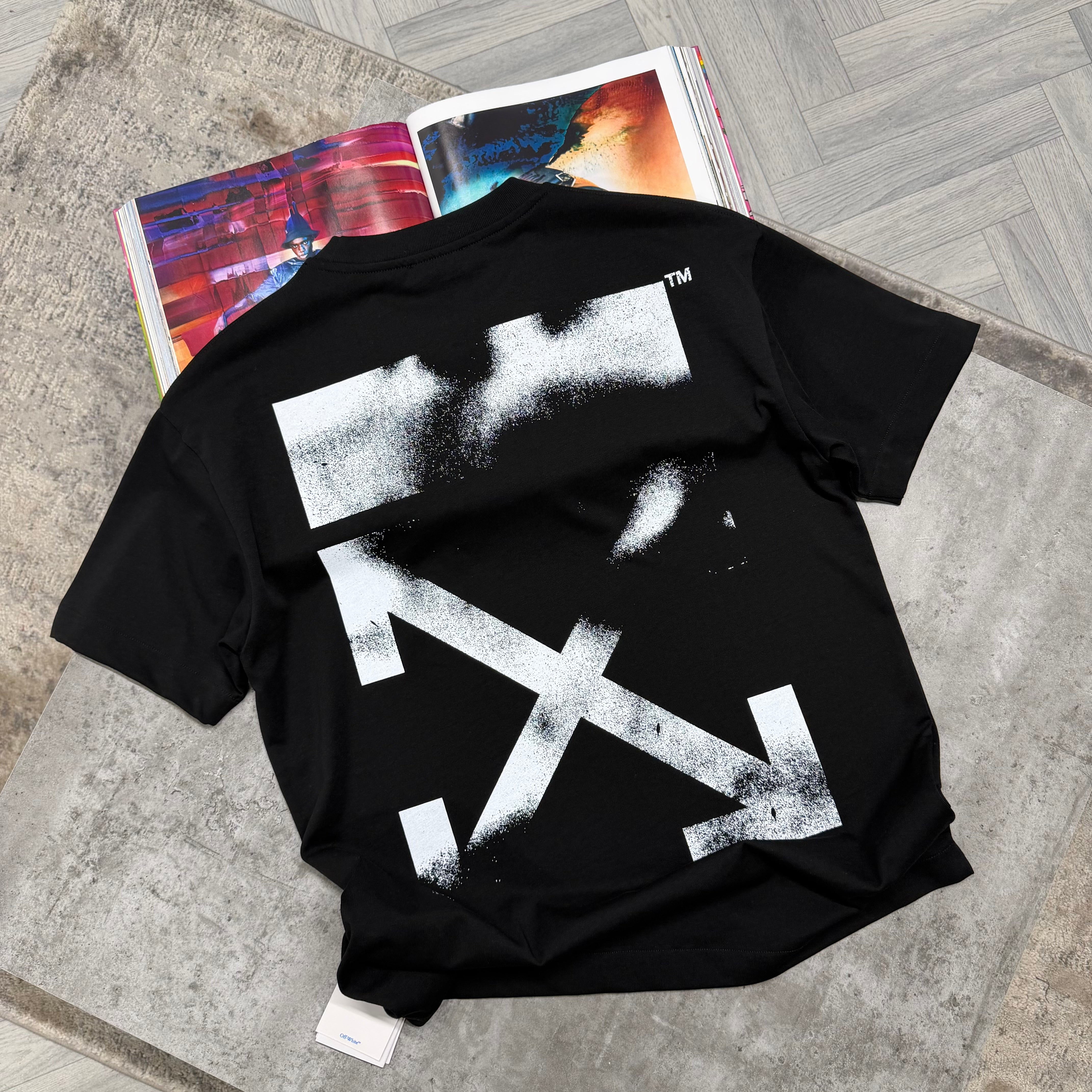 OW STENCIL T SHIRT - BLACK