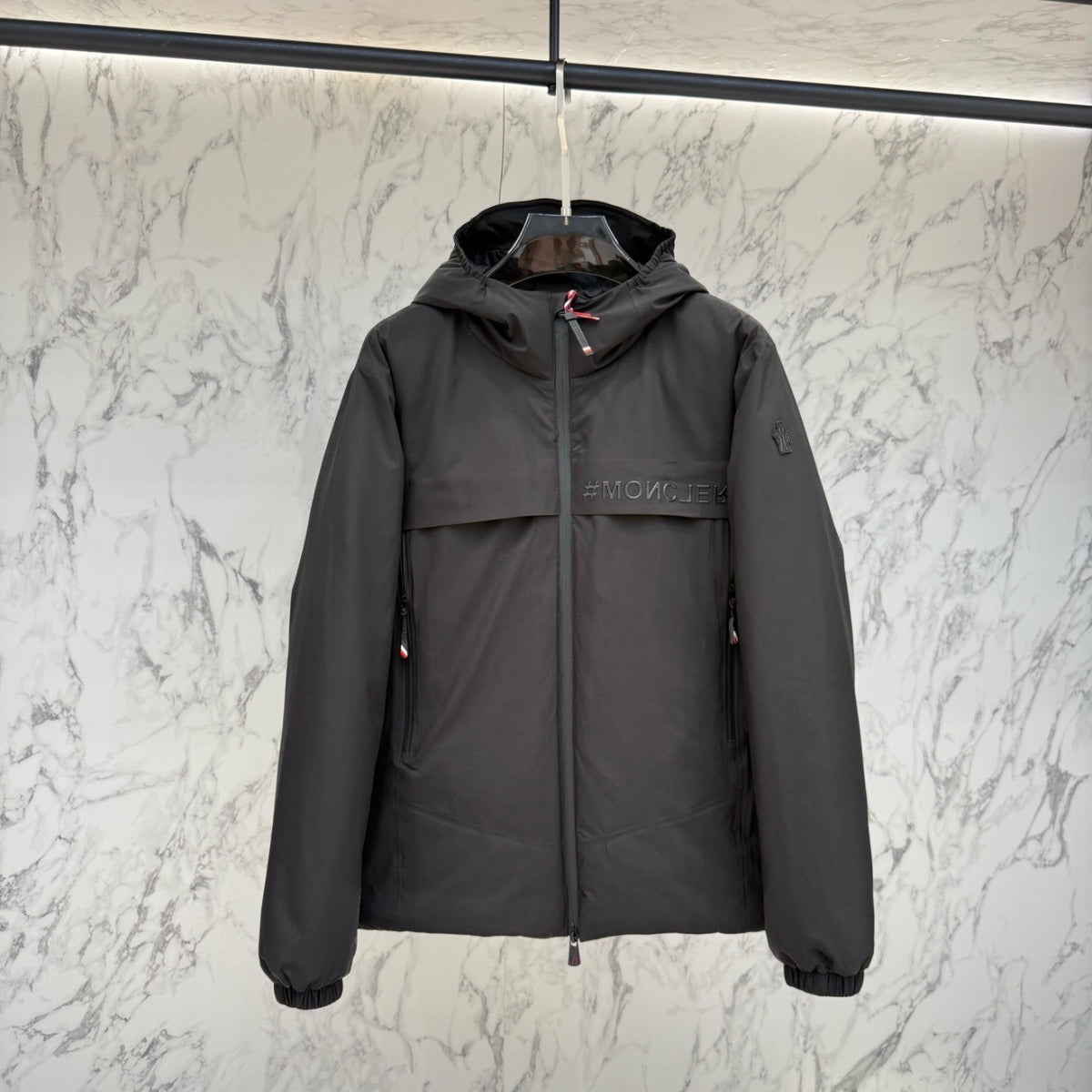 (PRE ORDER) MNCLR HOODED LIGHTWEIGHT GRENOBLE COAT - BLACK