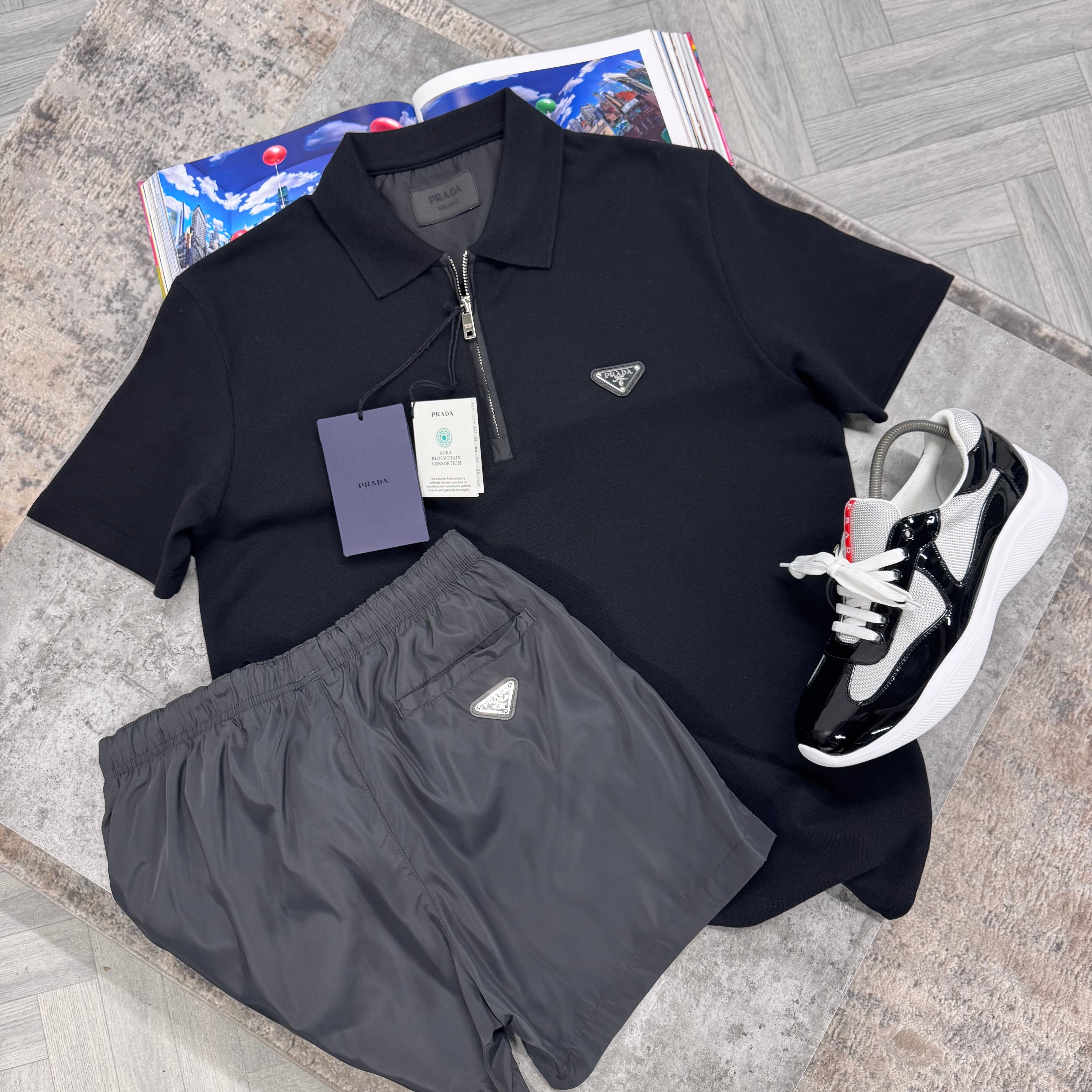 PDA POLO T SHIRT - BLACK