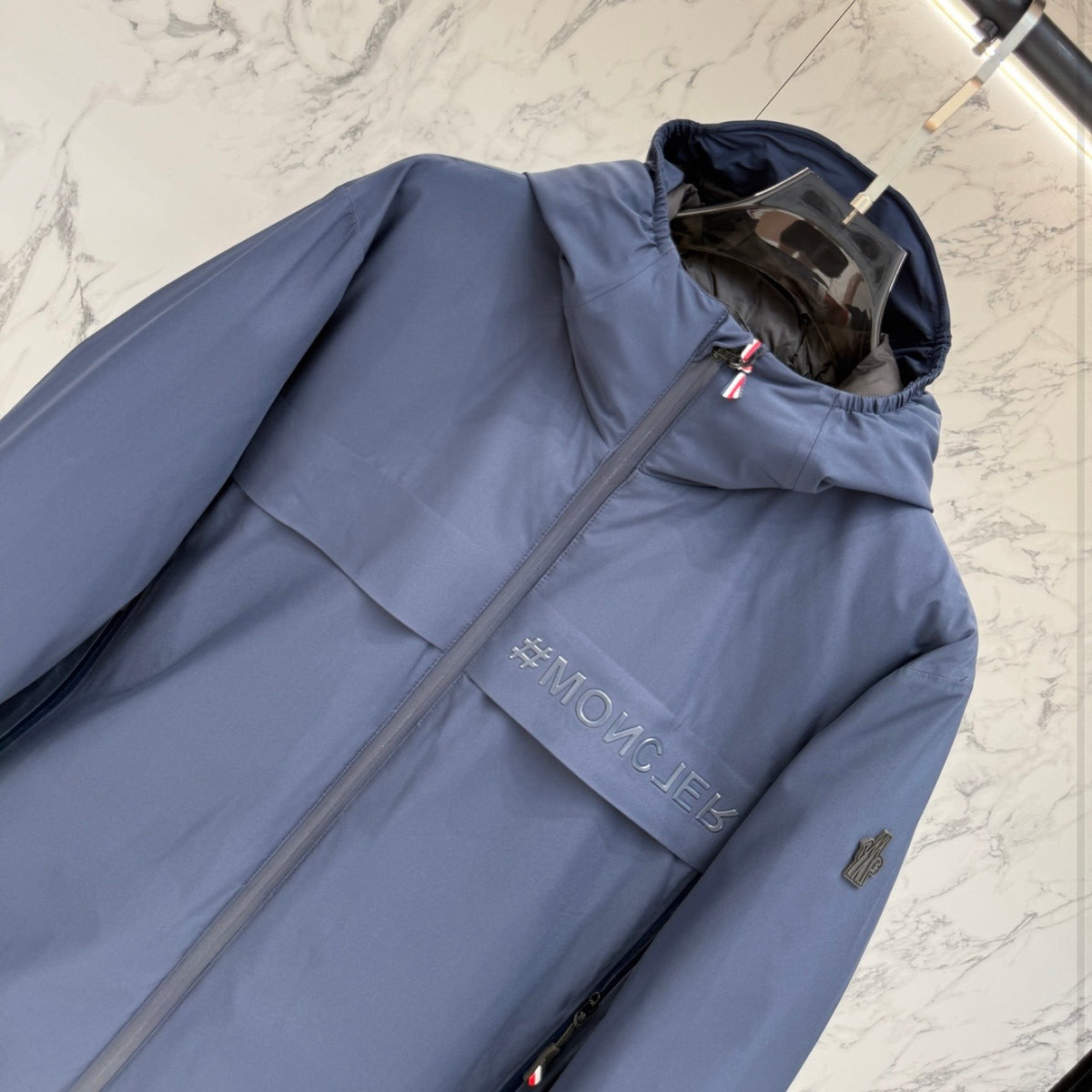 (PRE ORDER) MNCLR HOODED LIGHTWEIGHT GRENOBLE COAT - BLUE