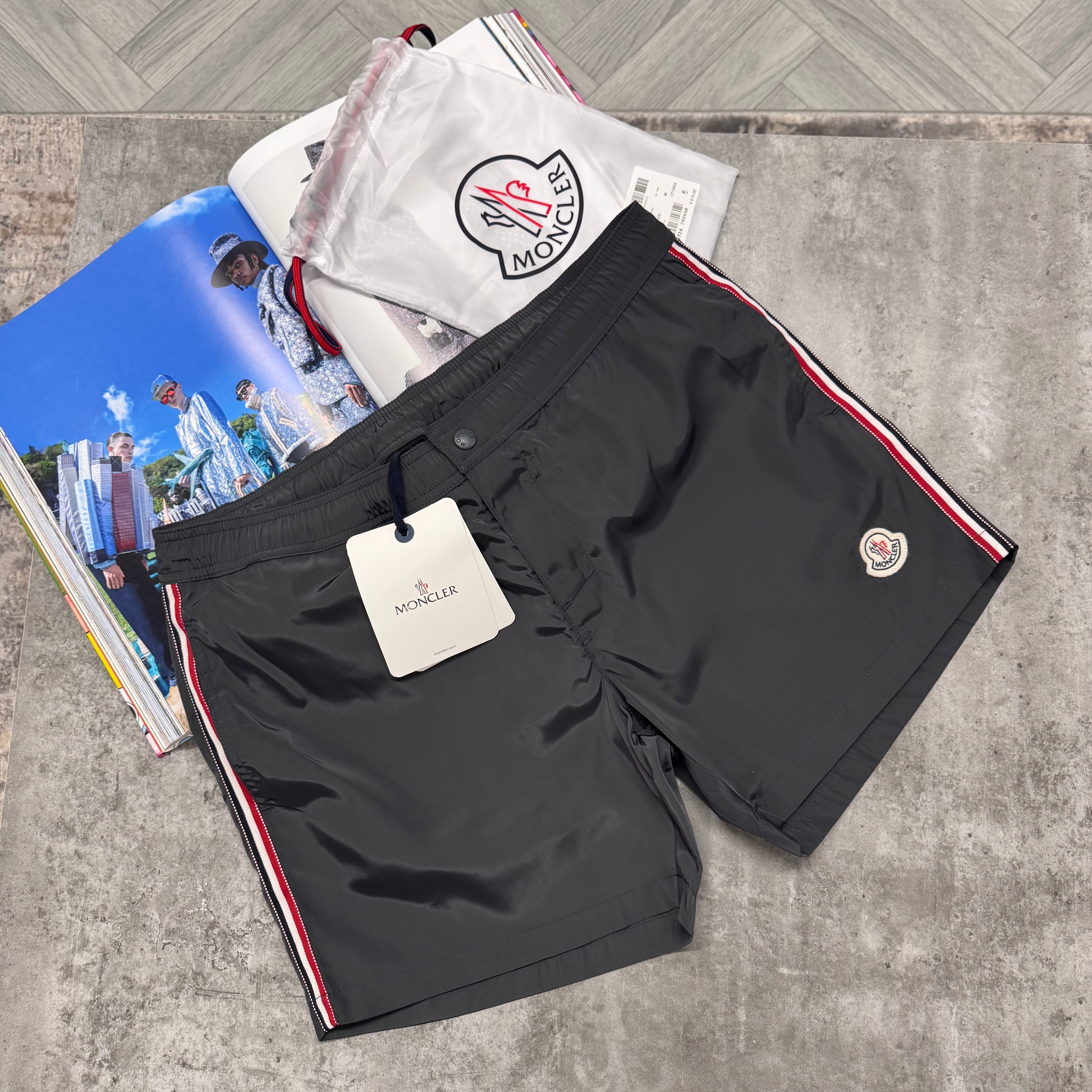 MNCLR STRIPED BAGGED SWIMS - ANTHRACITE