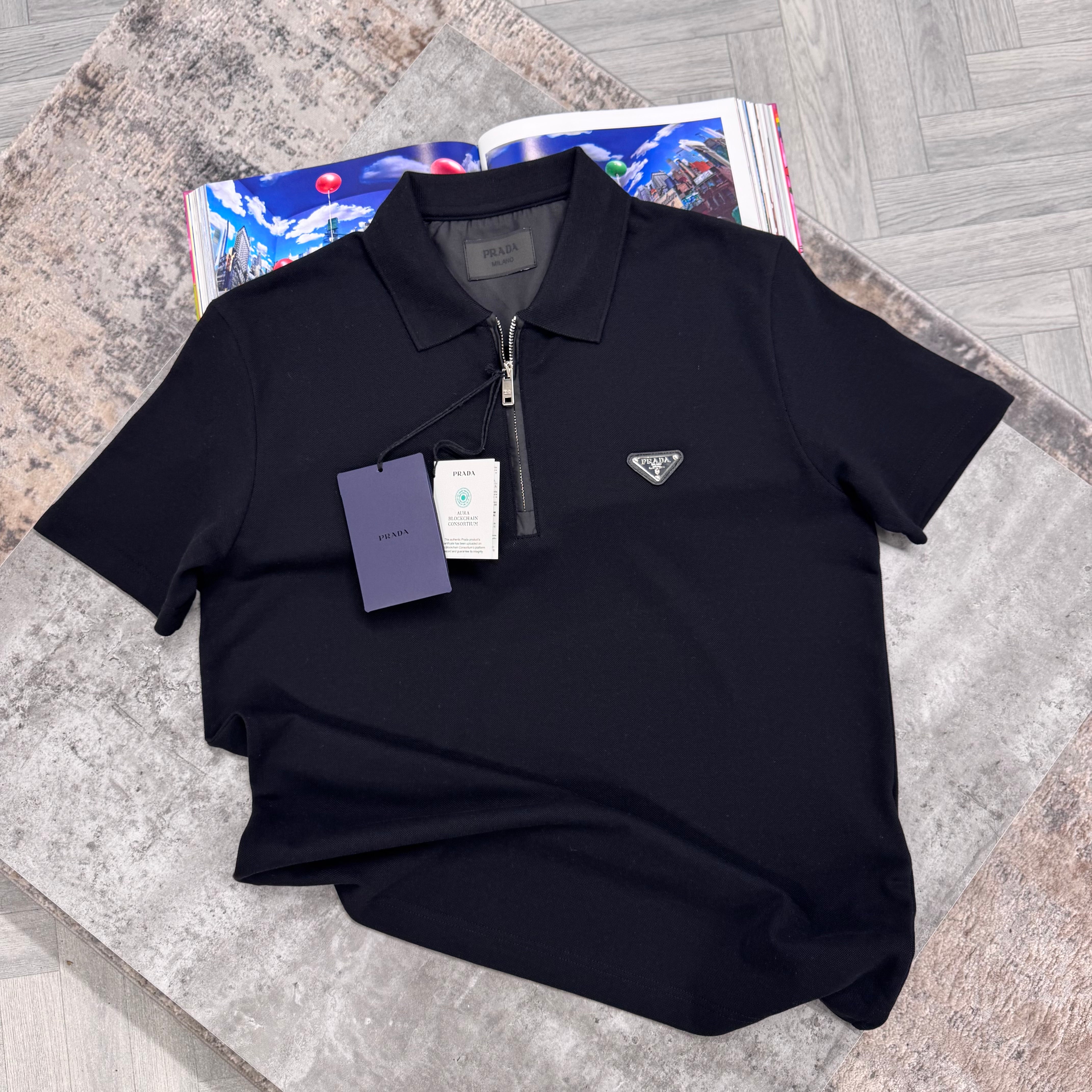PDA POLO T SHIRT - BLACK