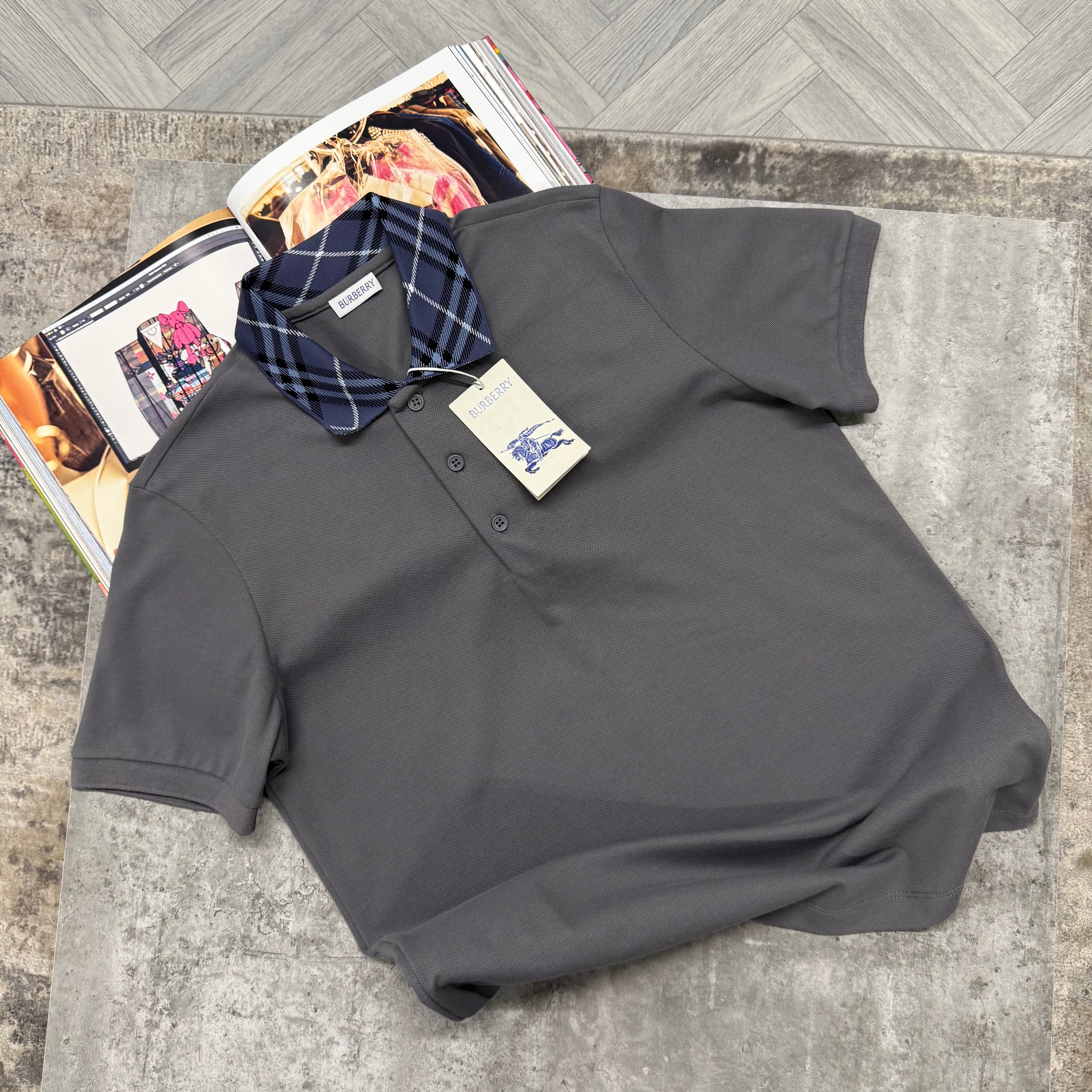 BBR POLO - CHARCOAL / BLUE