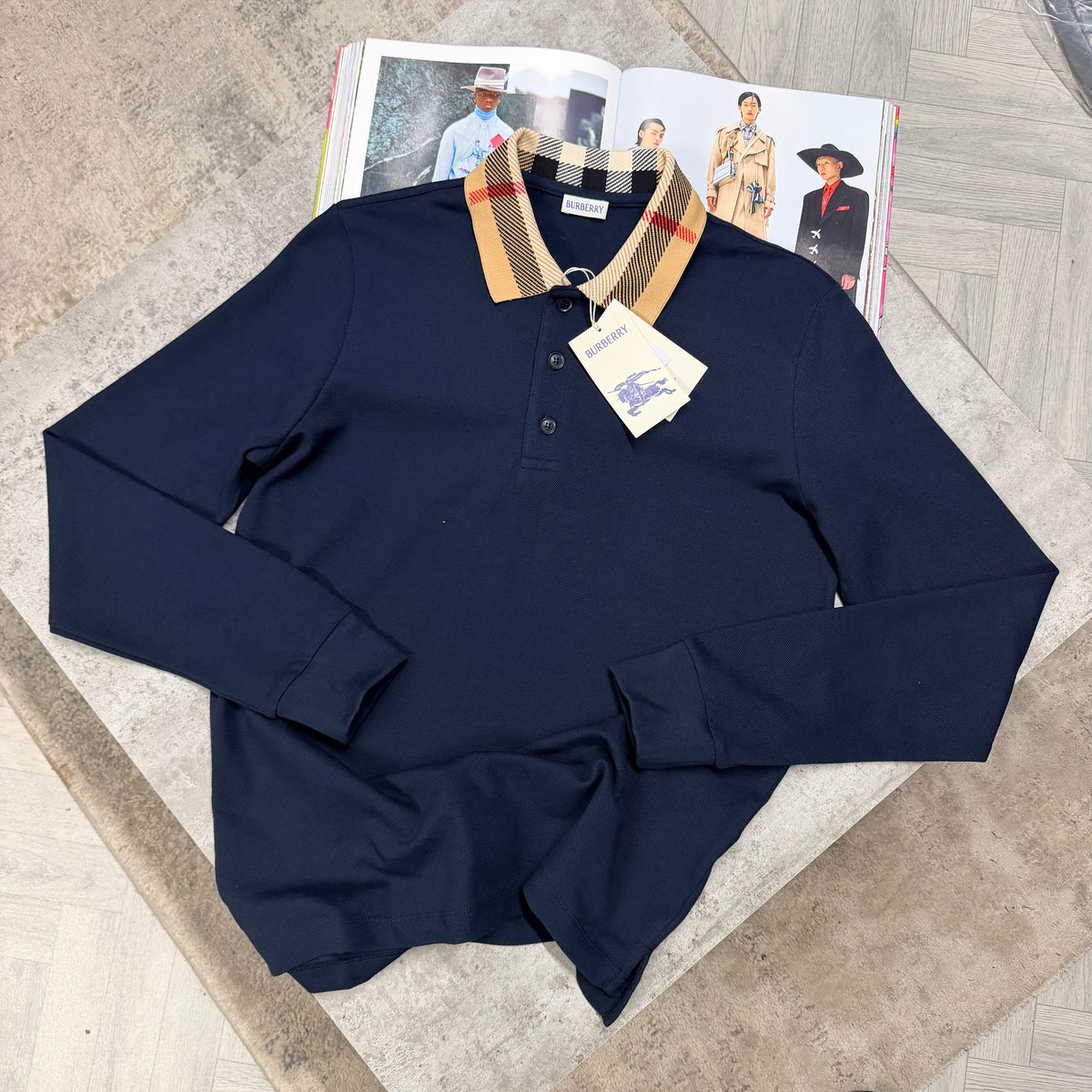 BBR LONG SLEEVE POLO - NAVY
