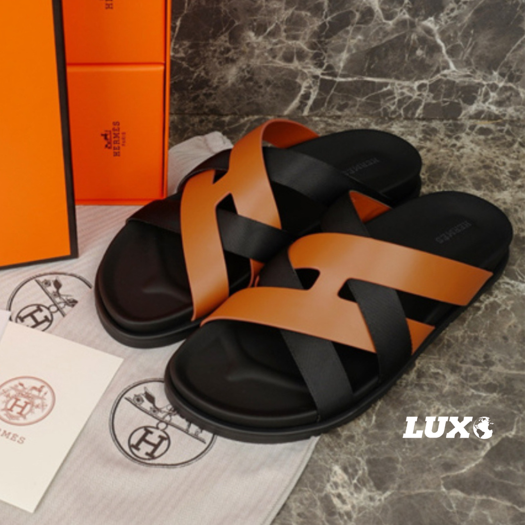 (PRE ORDER) HMES CROSSOVER SLIDES - TAN / BLACK