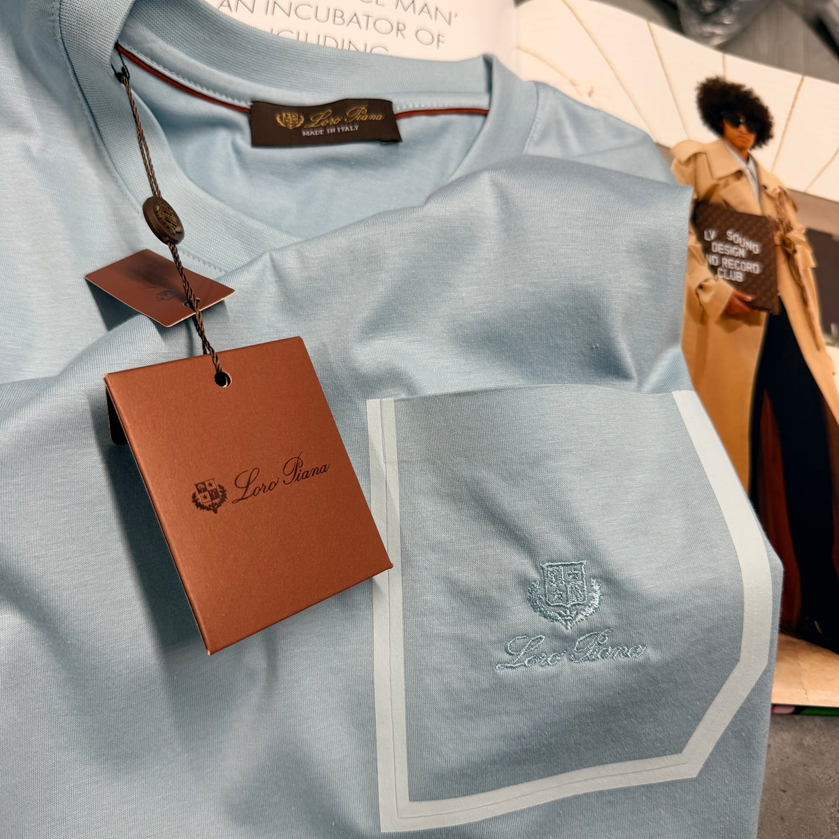 LORO POCKET T SHIRT - SKY BLUE