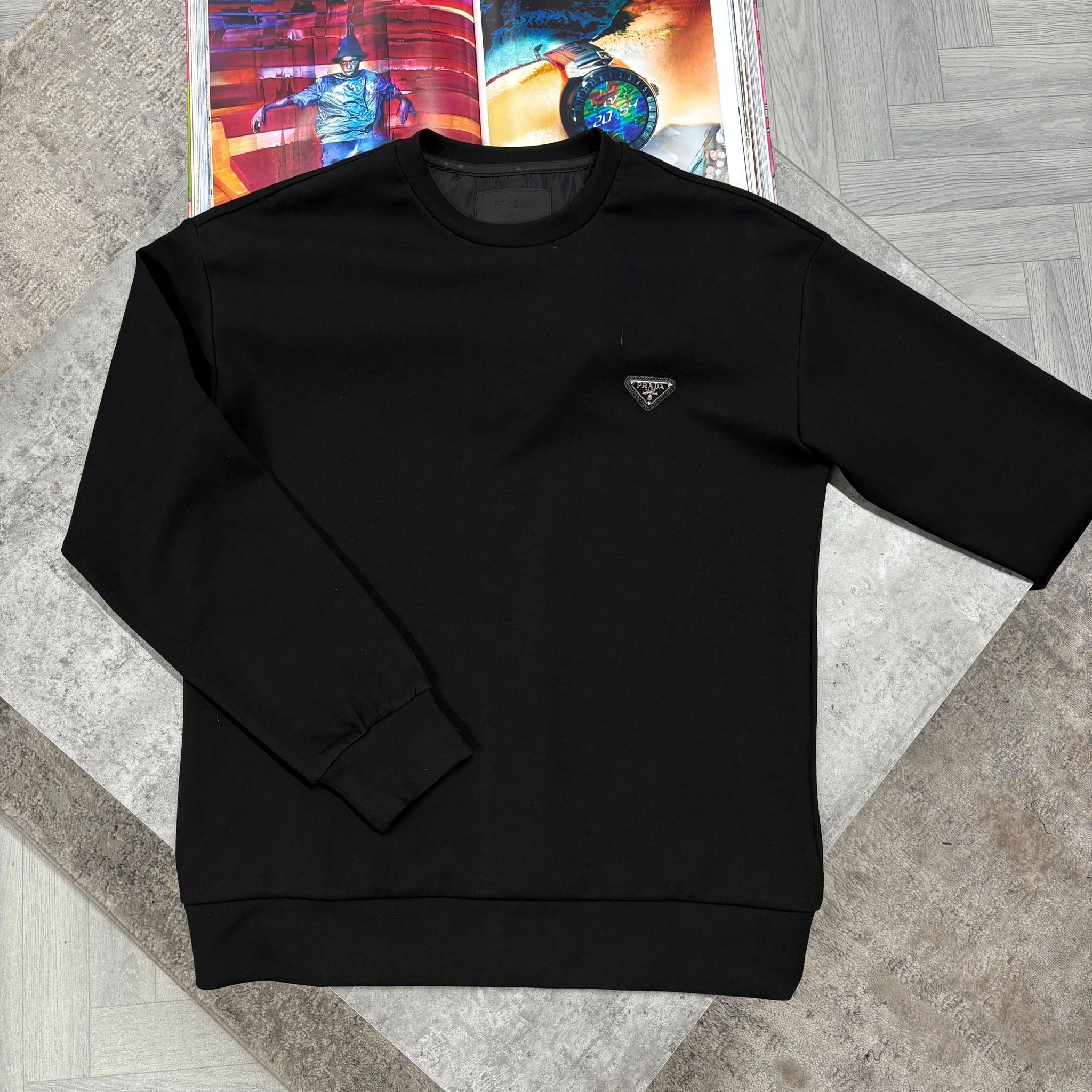 PDA CREWNECK JUMPER - BLACK