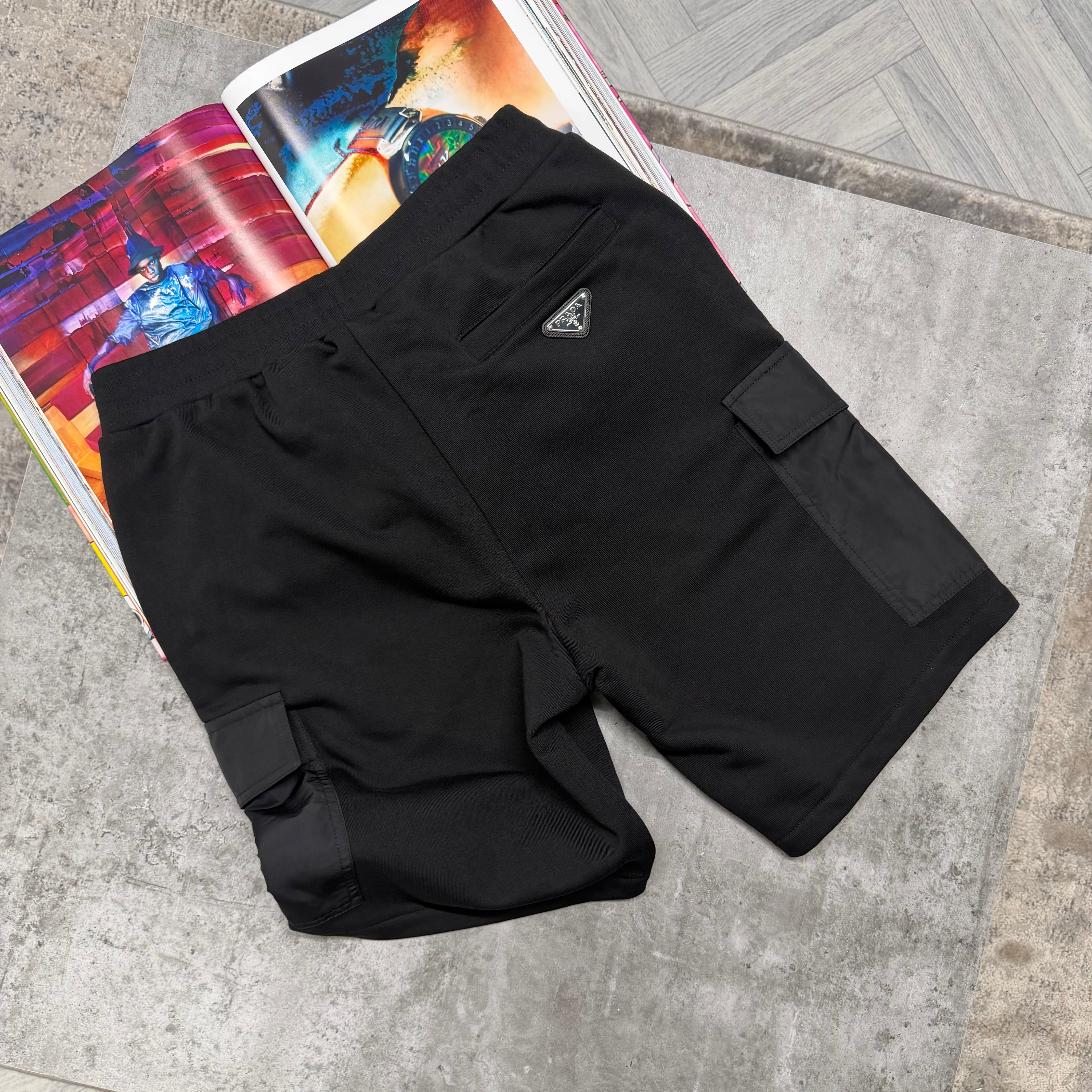 PDA COTTON CARGO SHORTS - BLACK