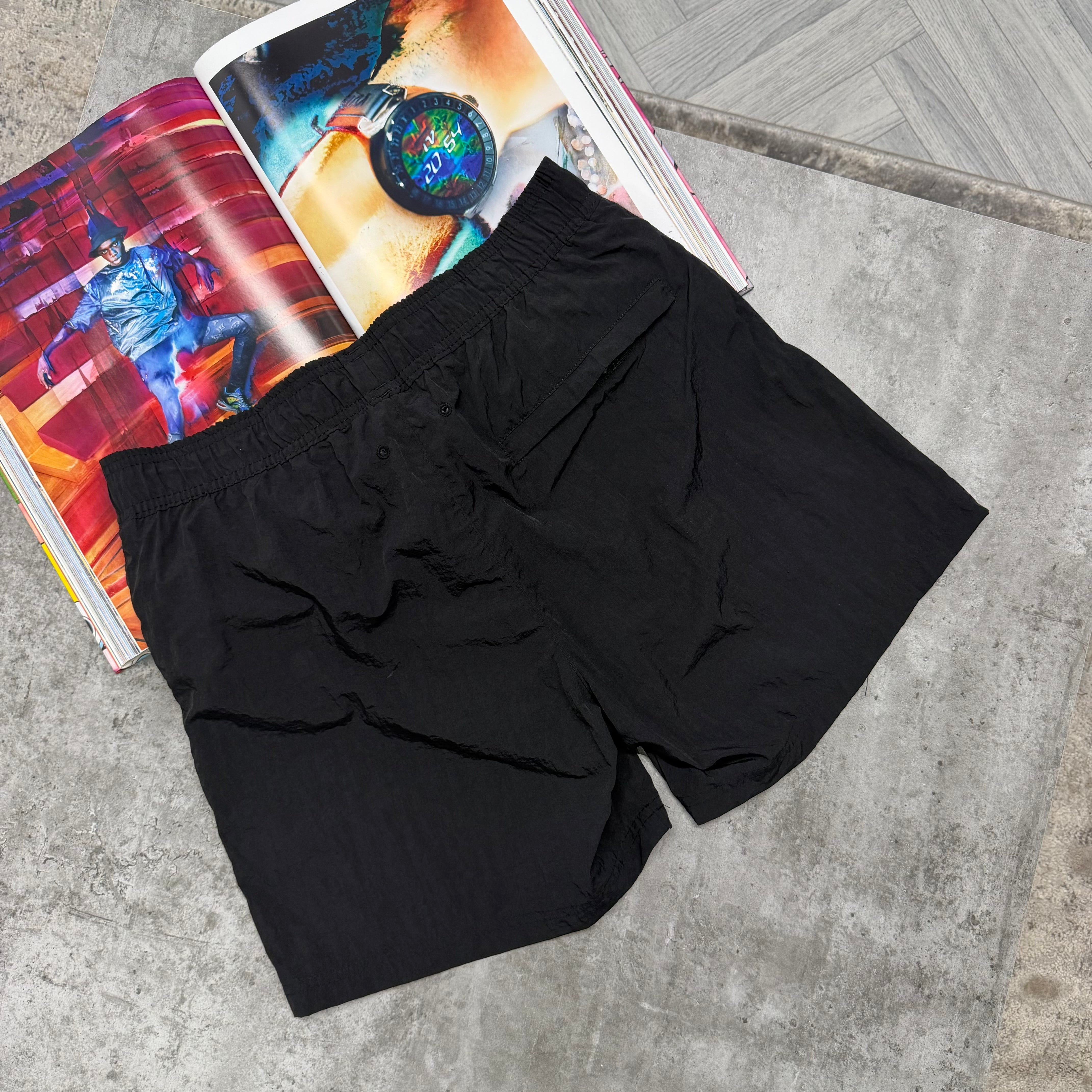 SI SQUARE LOGO SWIM SHORTS - BLACK