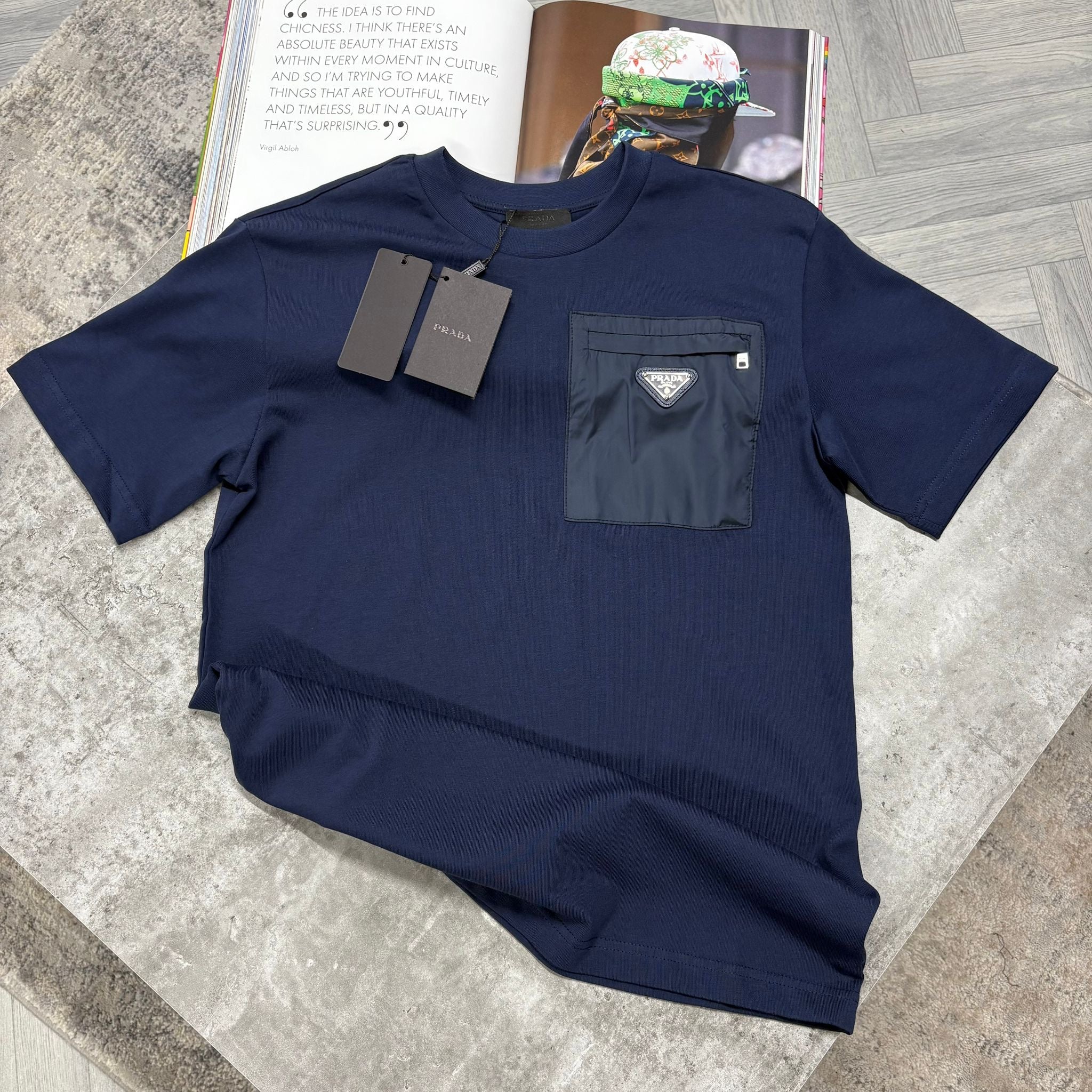 PDA POCKET LOGO T SHIRT - NAVY