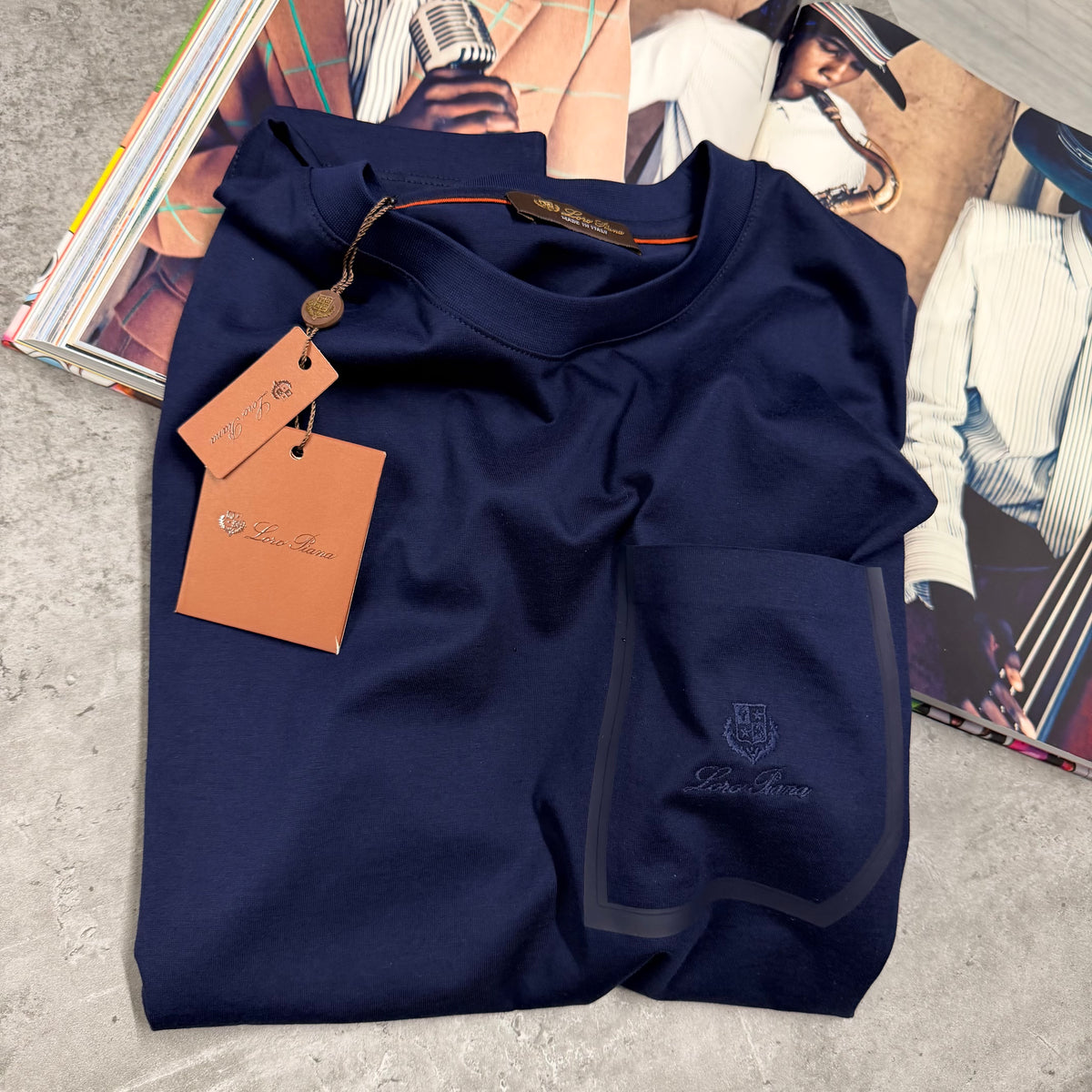 LORO POCKET T SHIRT - NAVY