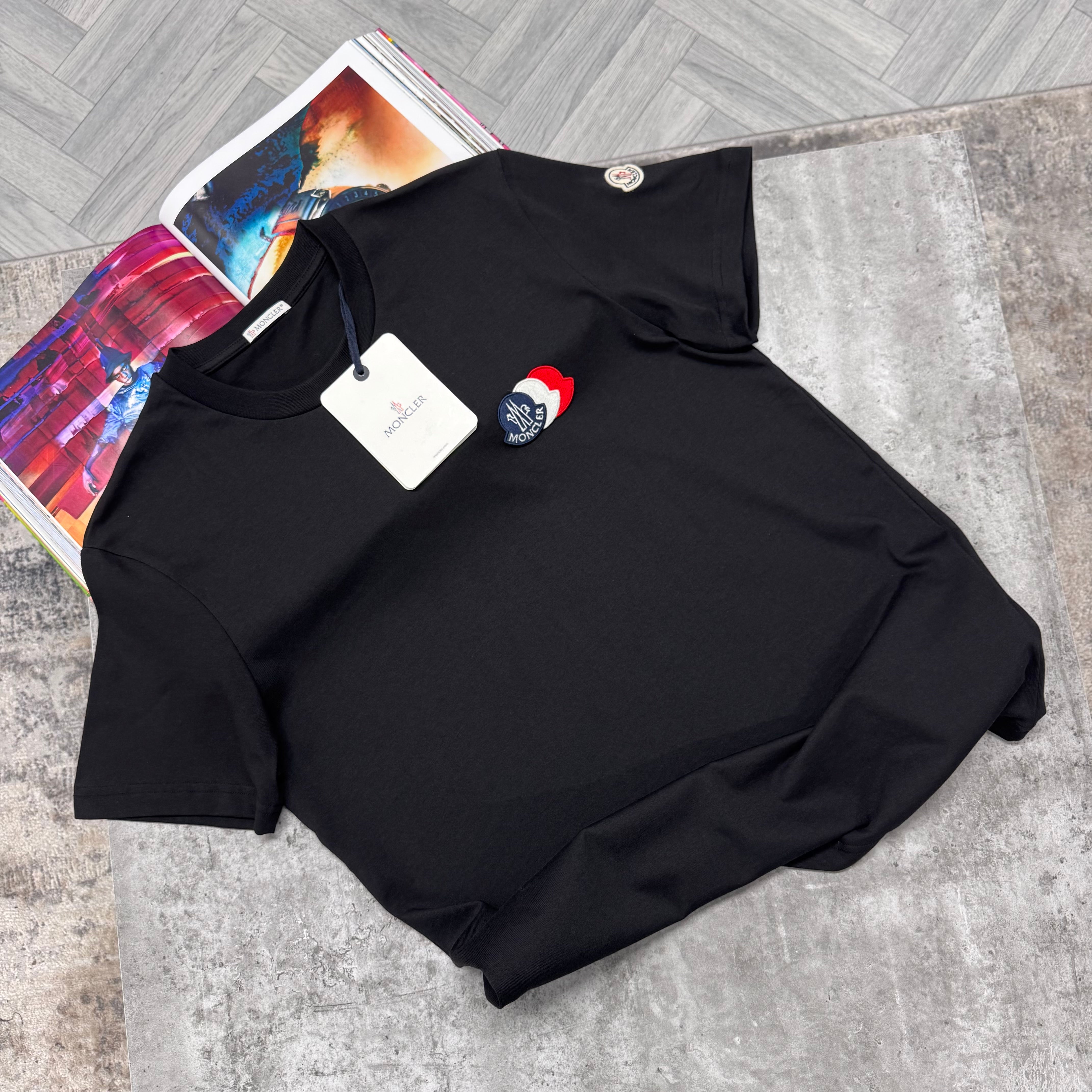 MNCLR TRIPLE LOGO T SHIRT - BLACK