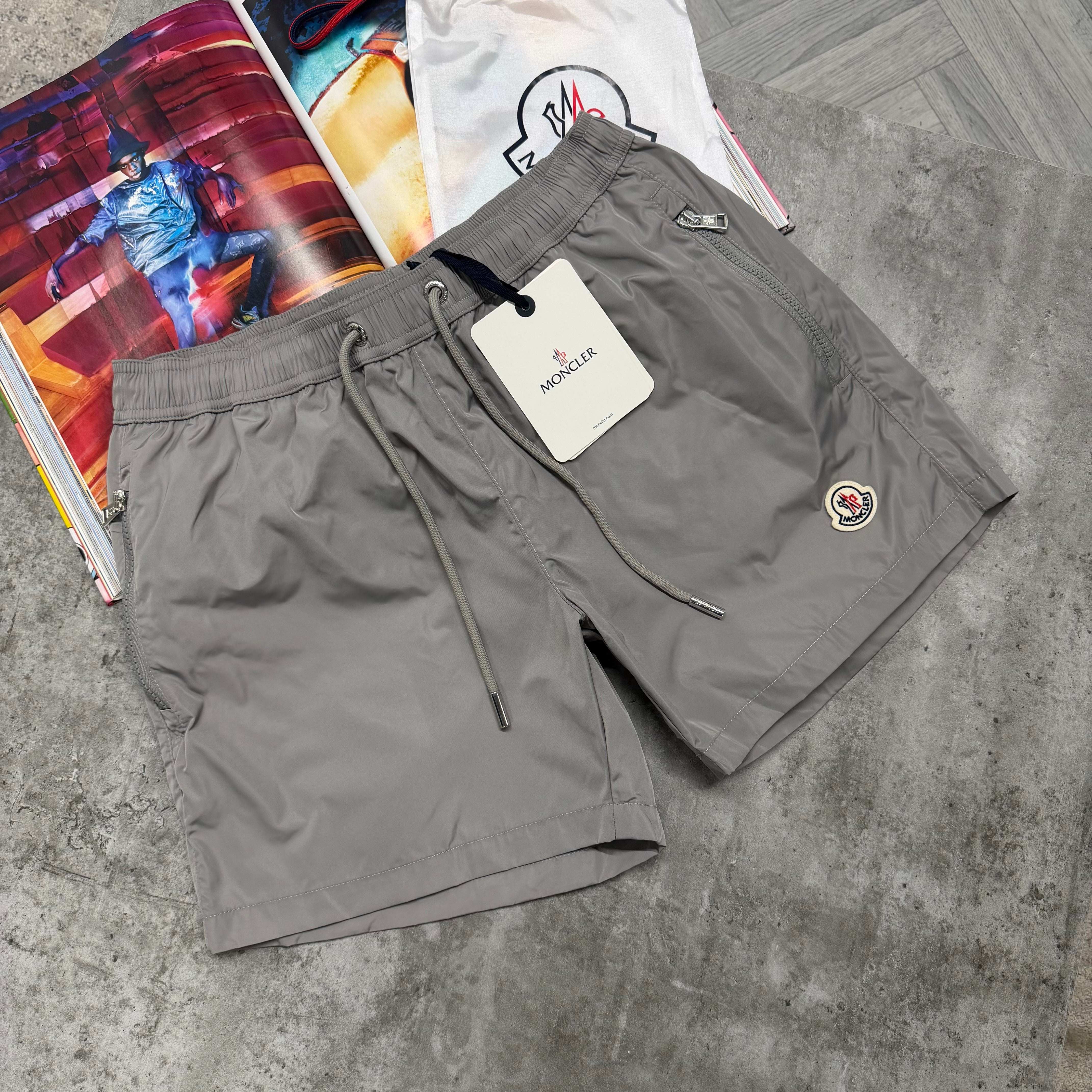 MNCLR ZIP POCKET BAGGED SWIMS - GREY