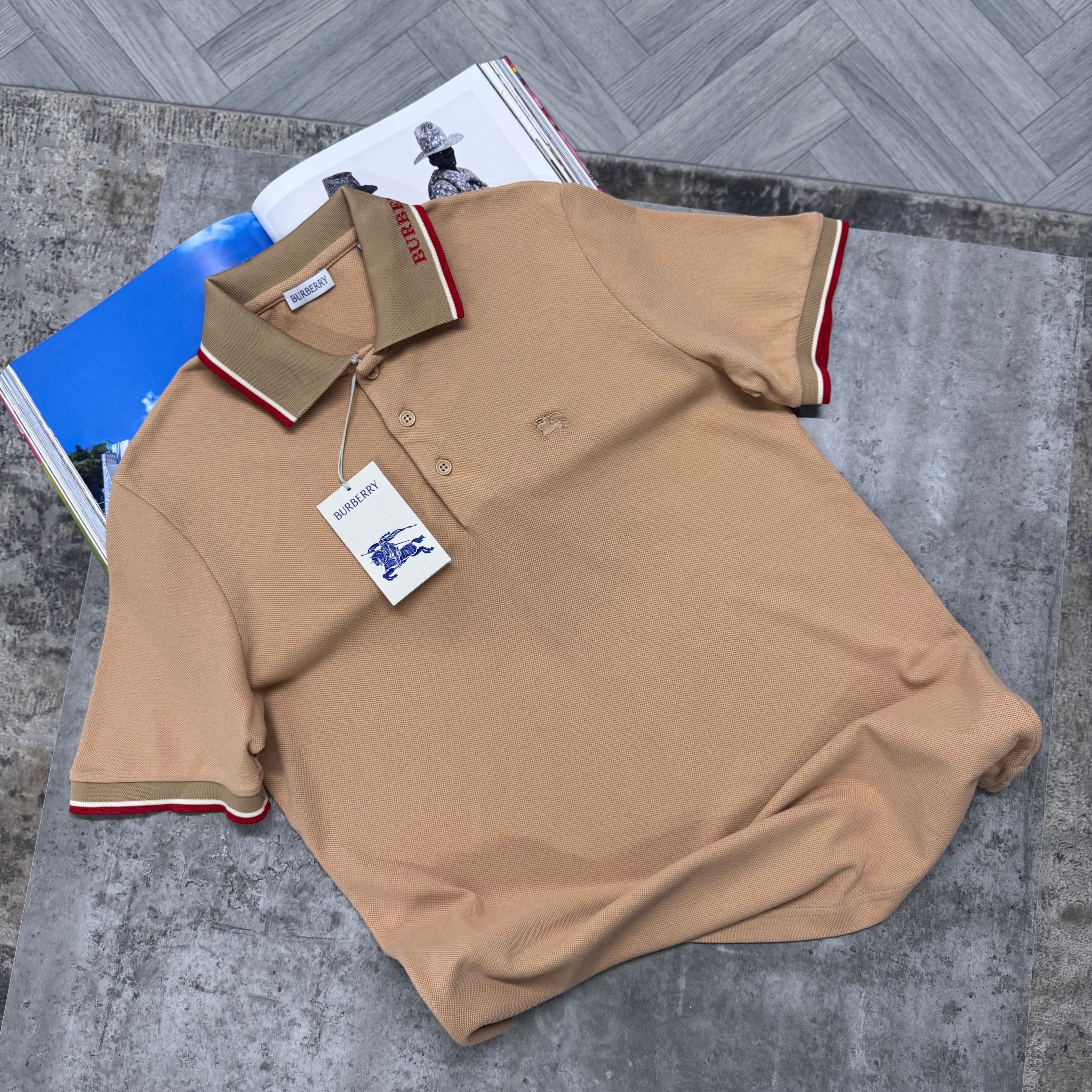 BBR POLO - BEIGE / RED