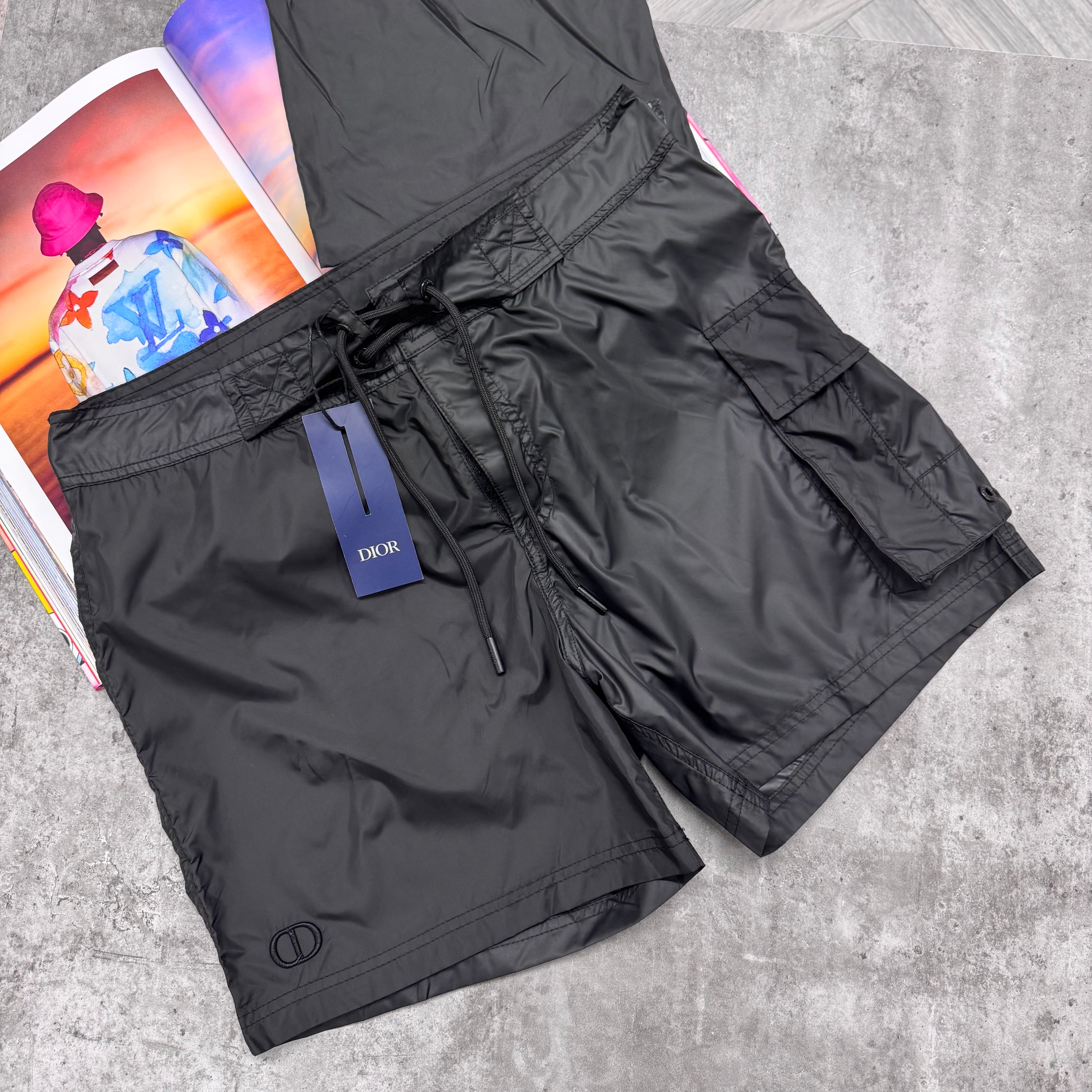 CD LOGO SWIM SHORTS - BLACK