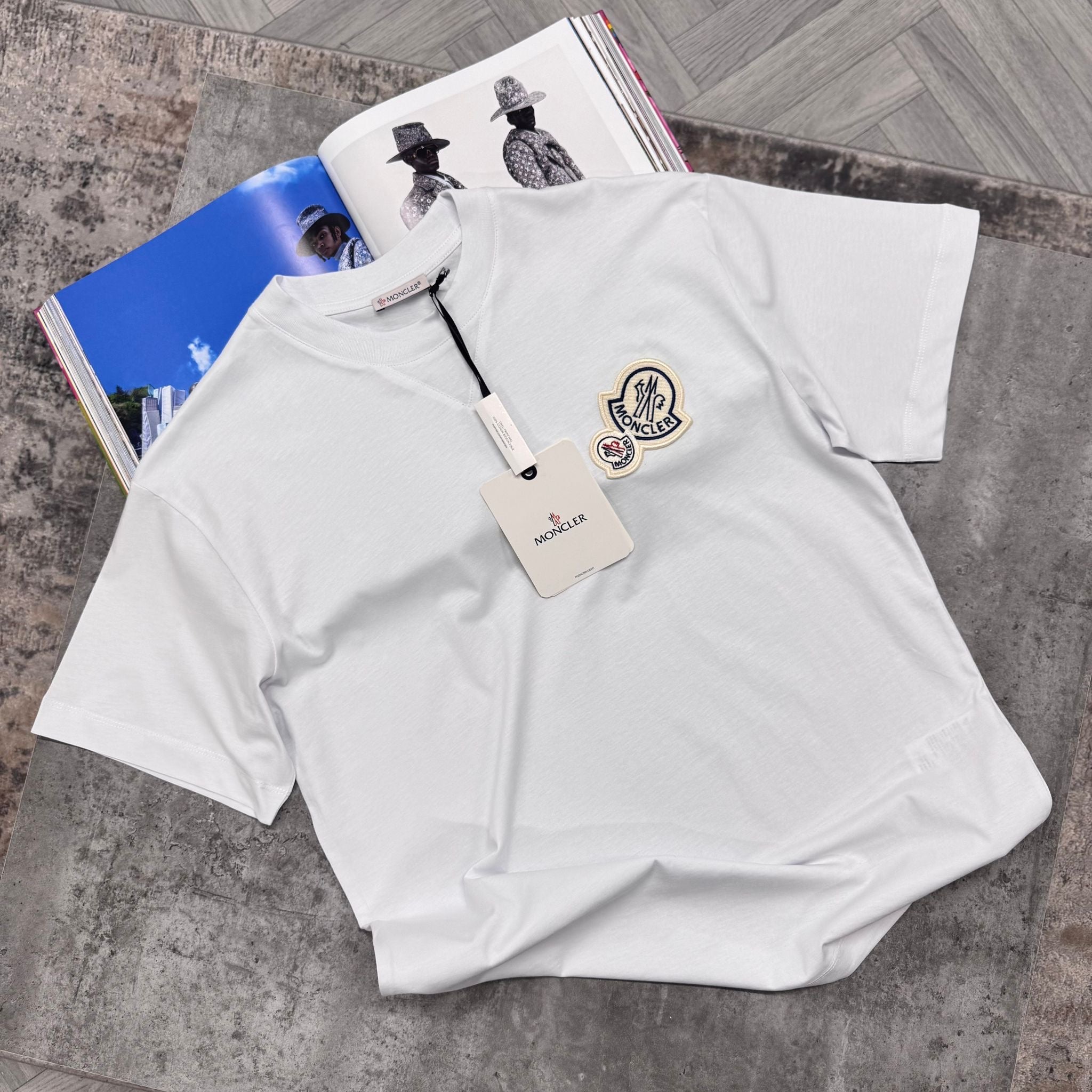 MNCLR DOUBLE BADGE T SHIRT - WHITE
