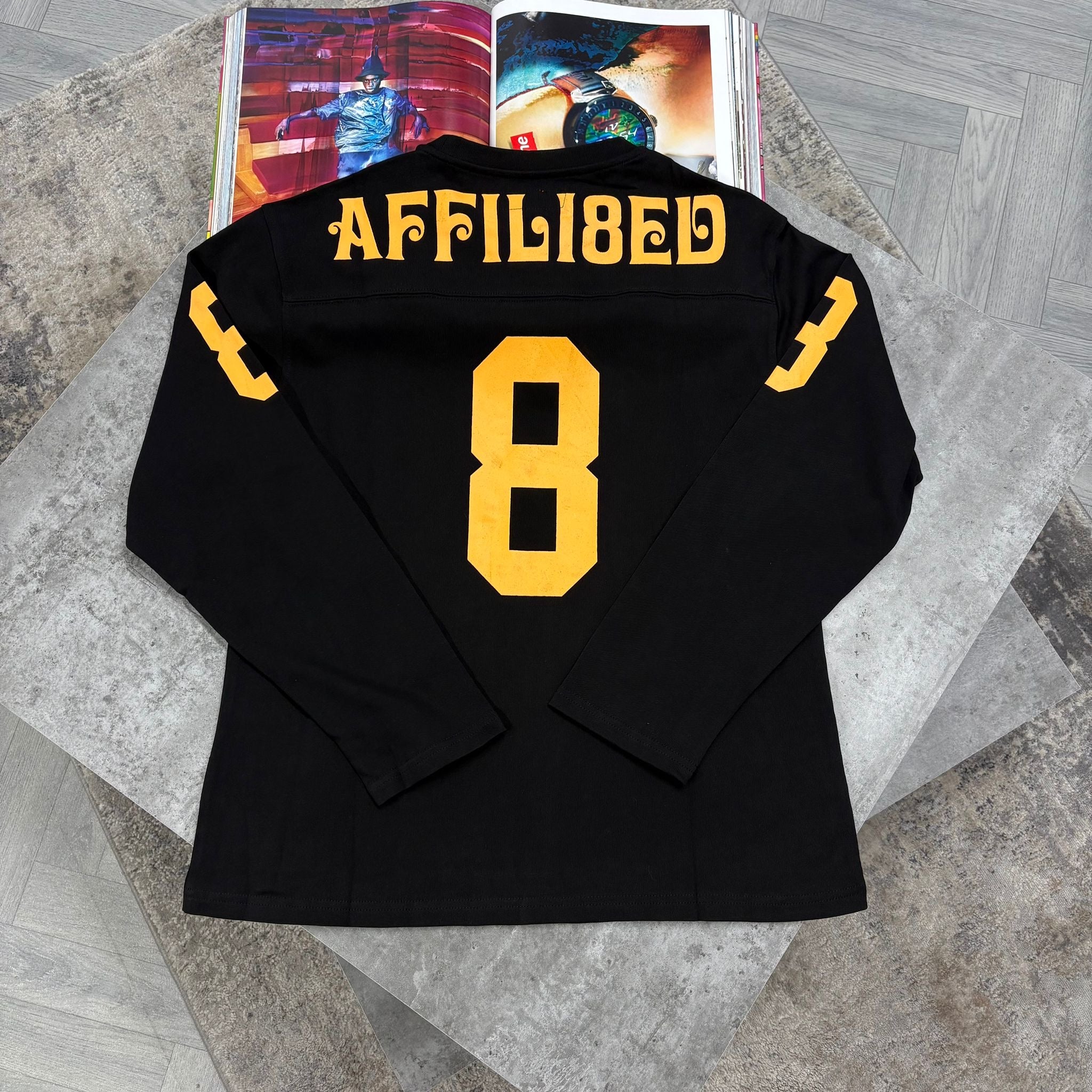 SUP LONG SLEEVE T SHIRT - BLACK / YELLOW