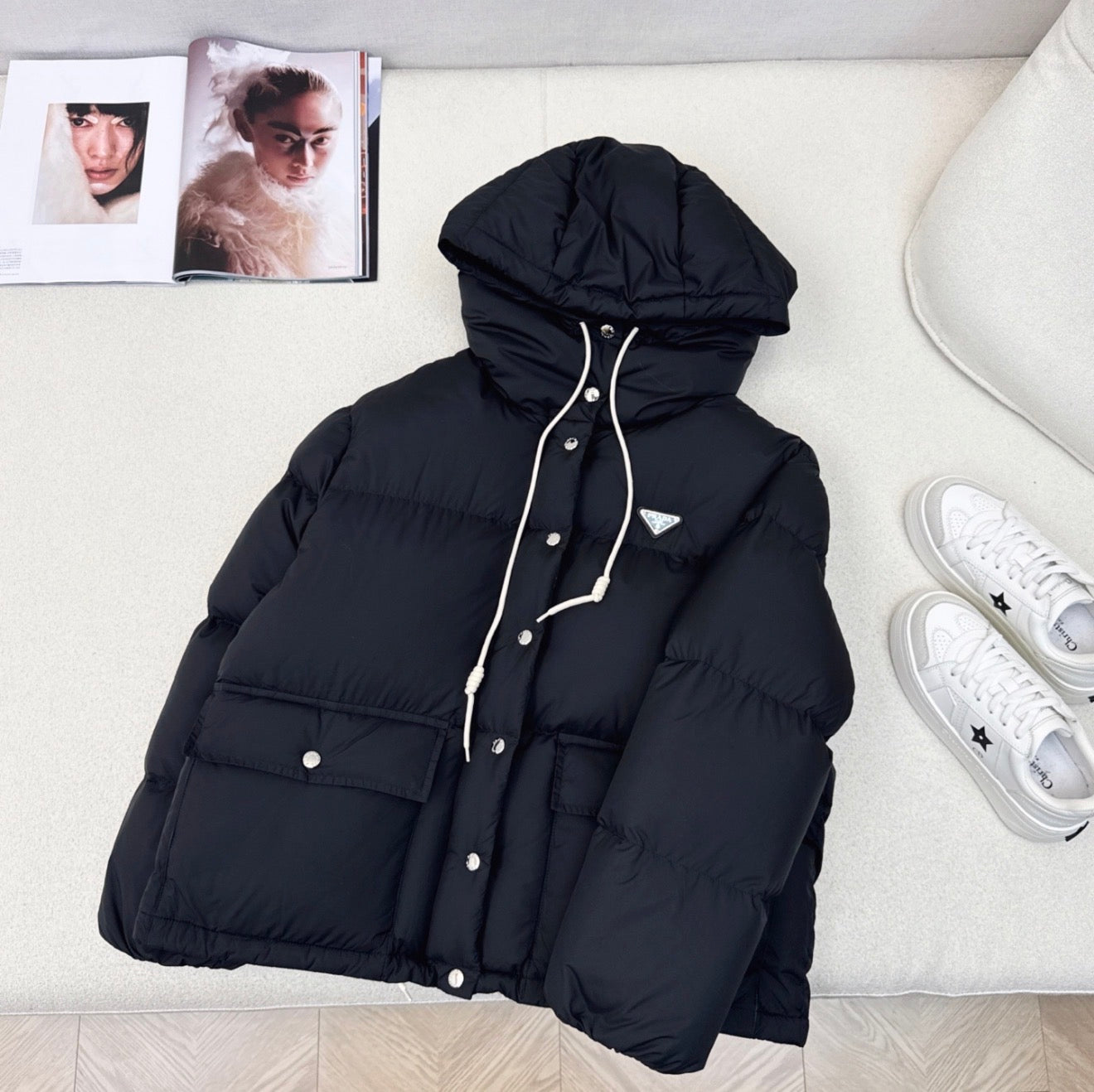 (PRE ORDER) PDA PUFFER COAT - BLACK