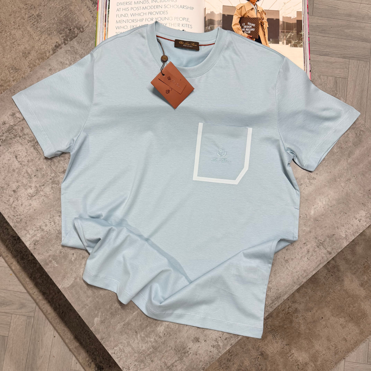 LORO POCKET T SHIRT - SKY BLUE