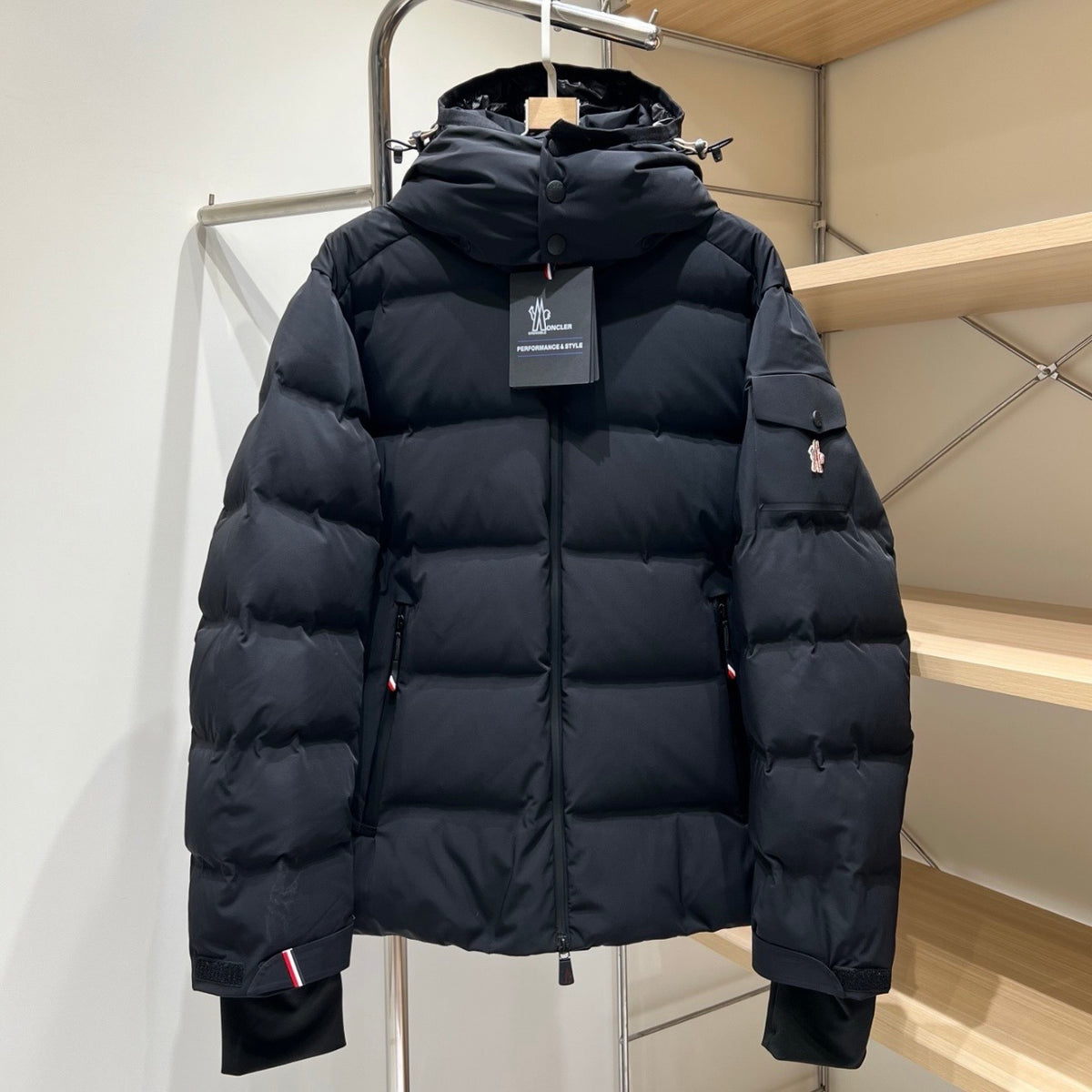 (PRE ORDER) MNCLR NAJAN QUILTED DOWN PUFFER COAT - BLACK
