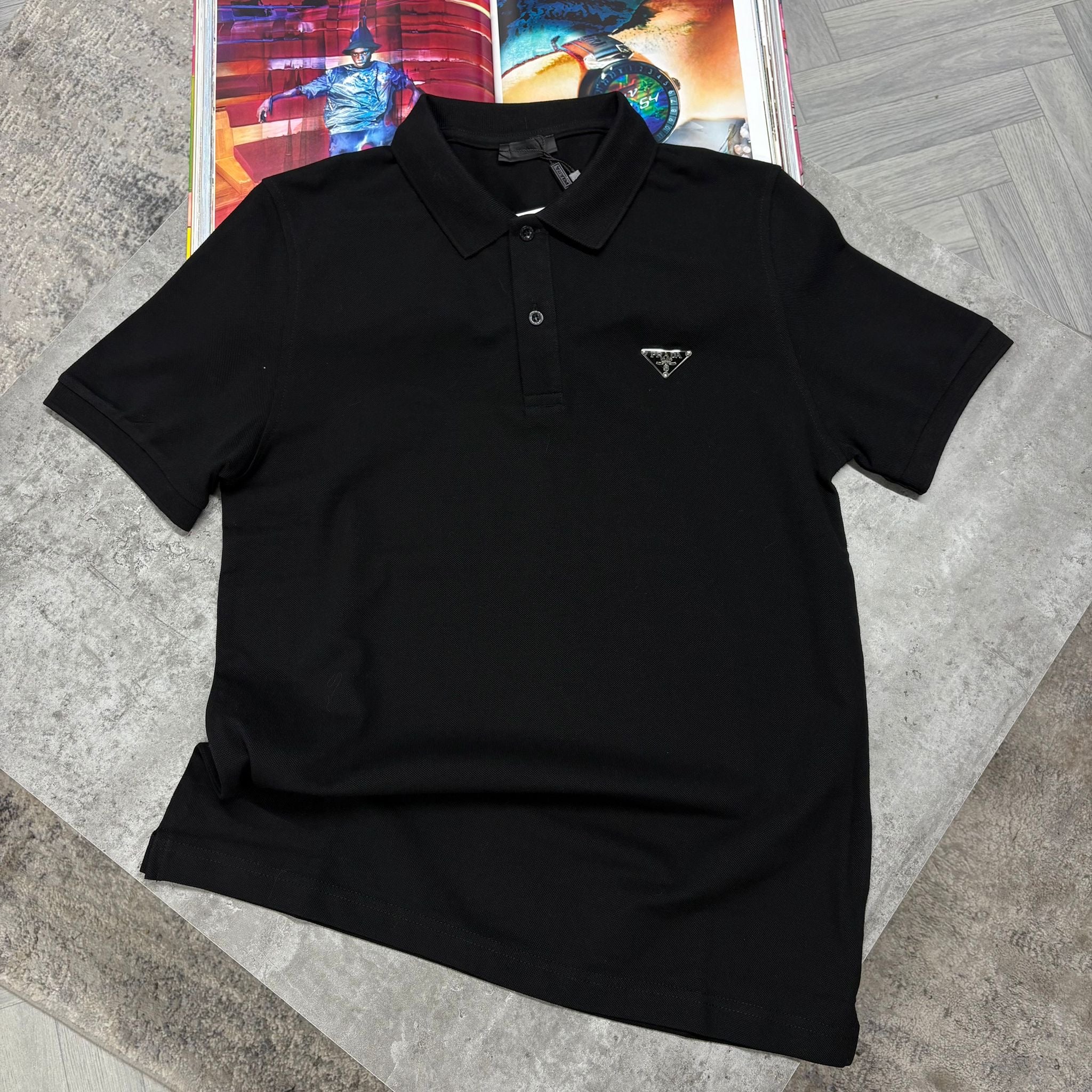PDA POLO T SHIRT - BLACK