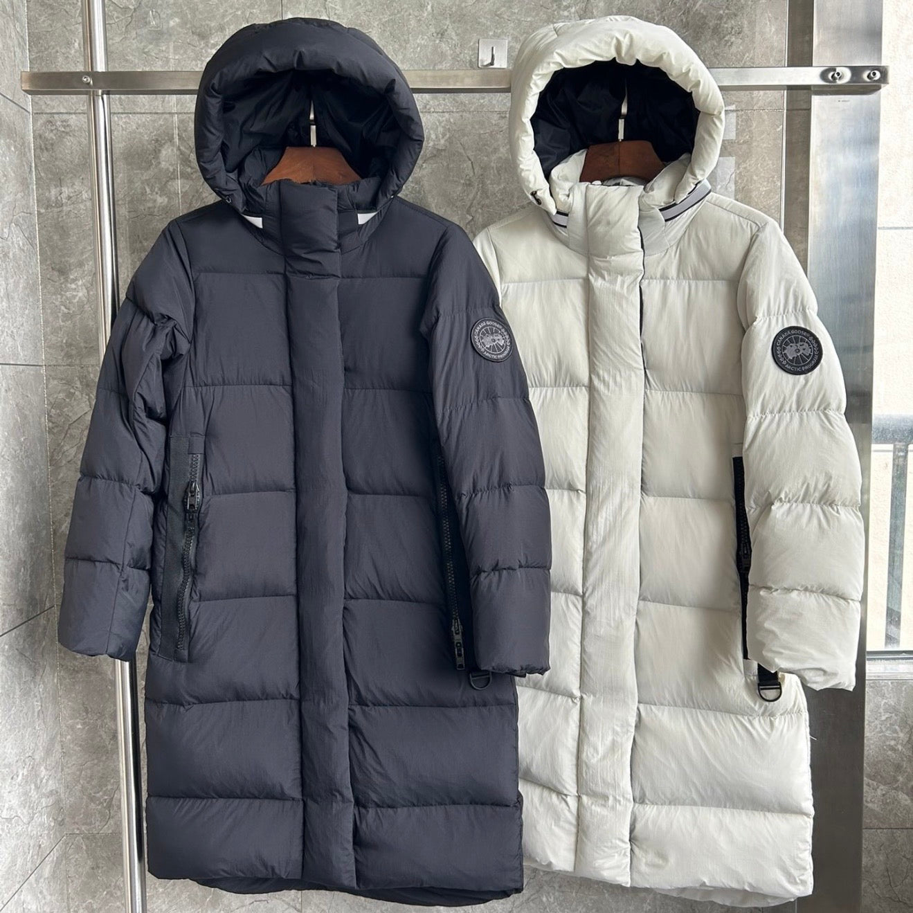 (PRE ORDER) CG BLACK BADGE LONGLINE COAT - BLACK & WHITE