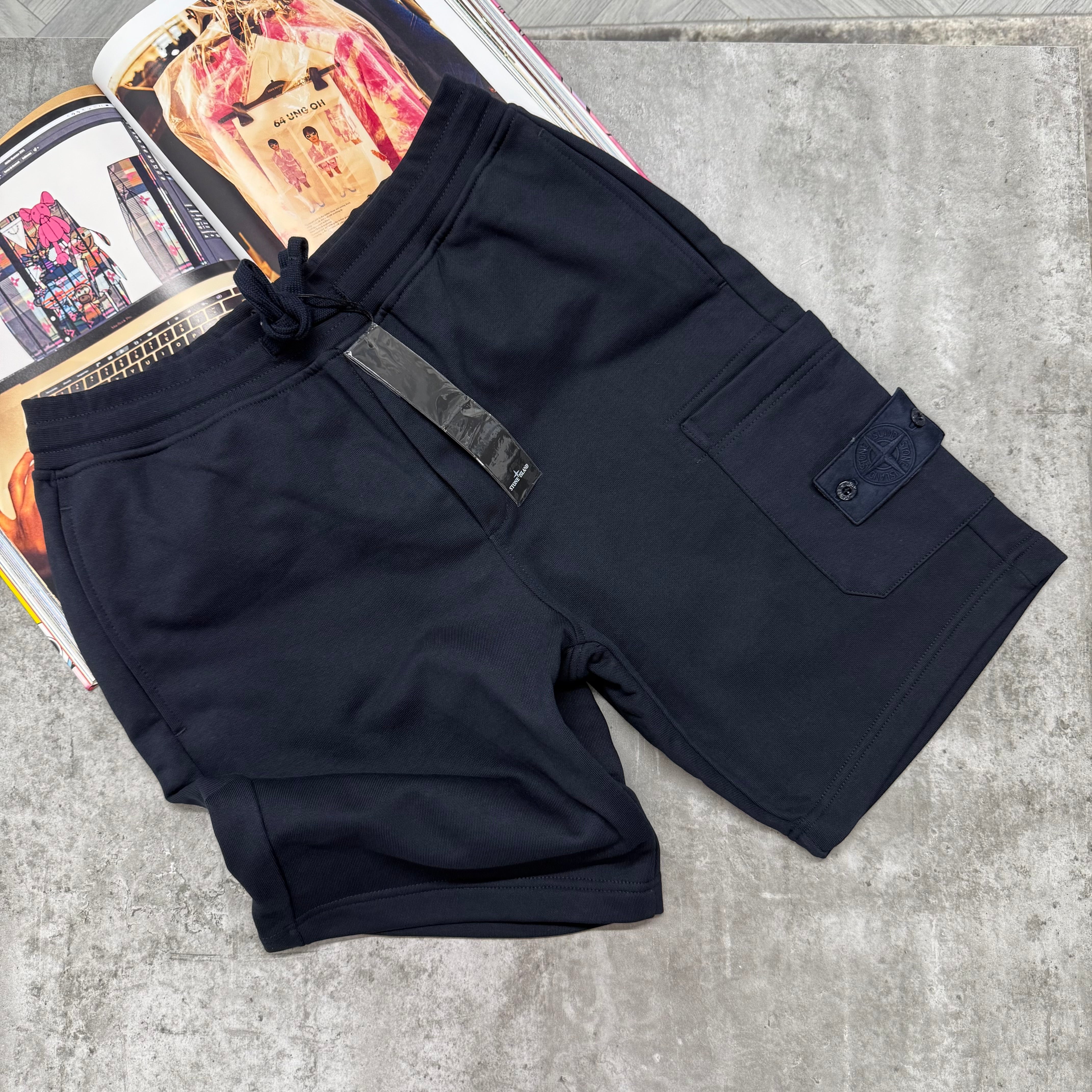 SI GHOST BADGE COTTON CARGO SHORTS - NAVY