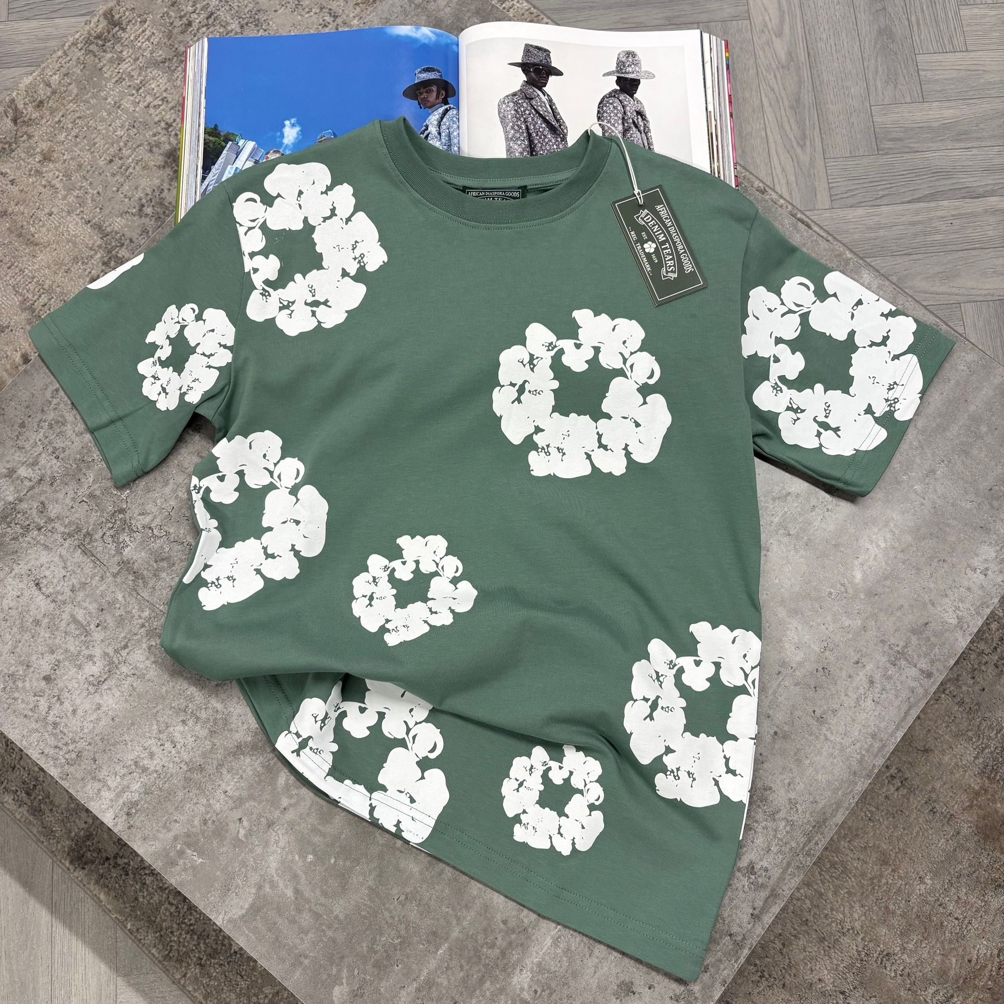 DENIM T T SHIRT - SAGE