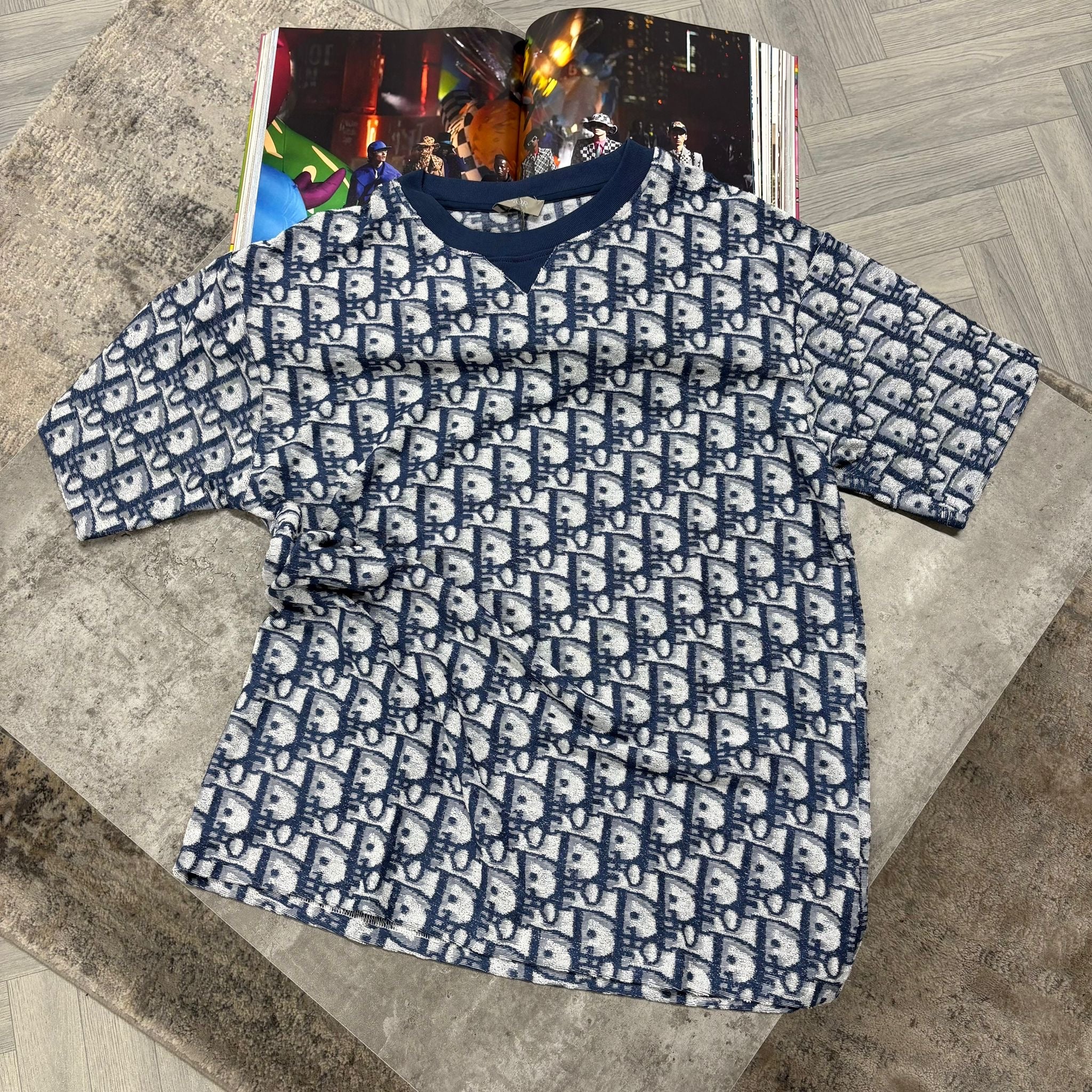 CD OBLIQUE T SHIRT - NAVY