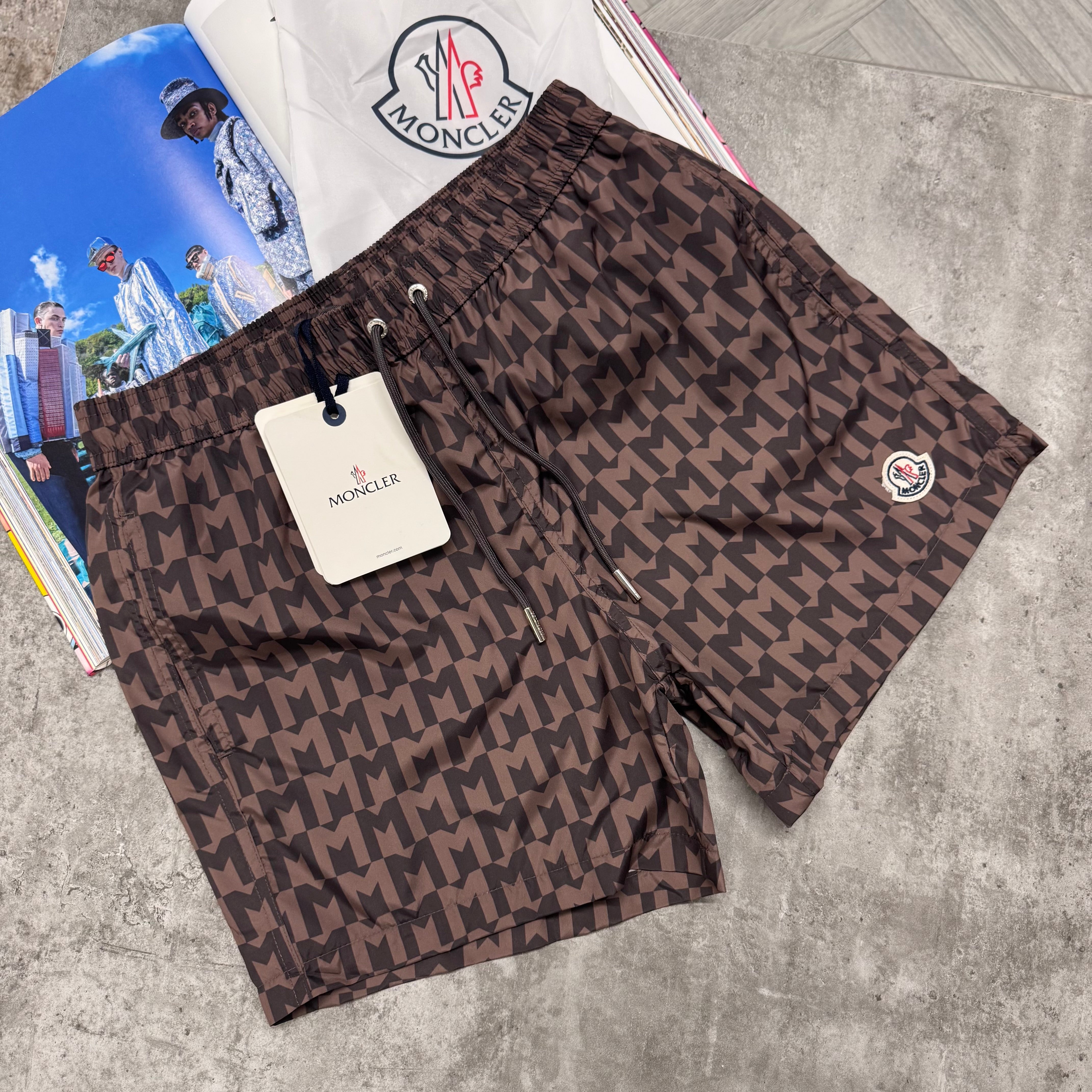 MNCLR M LOGO SWIMS - BROWN