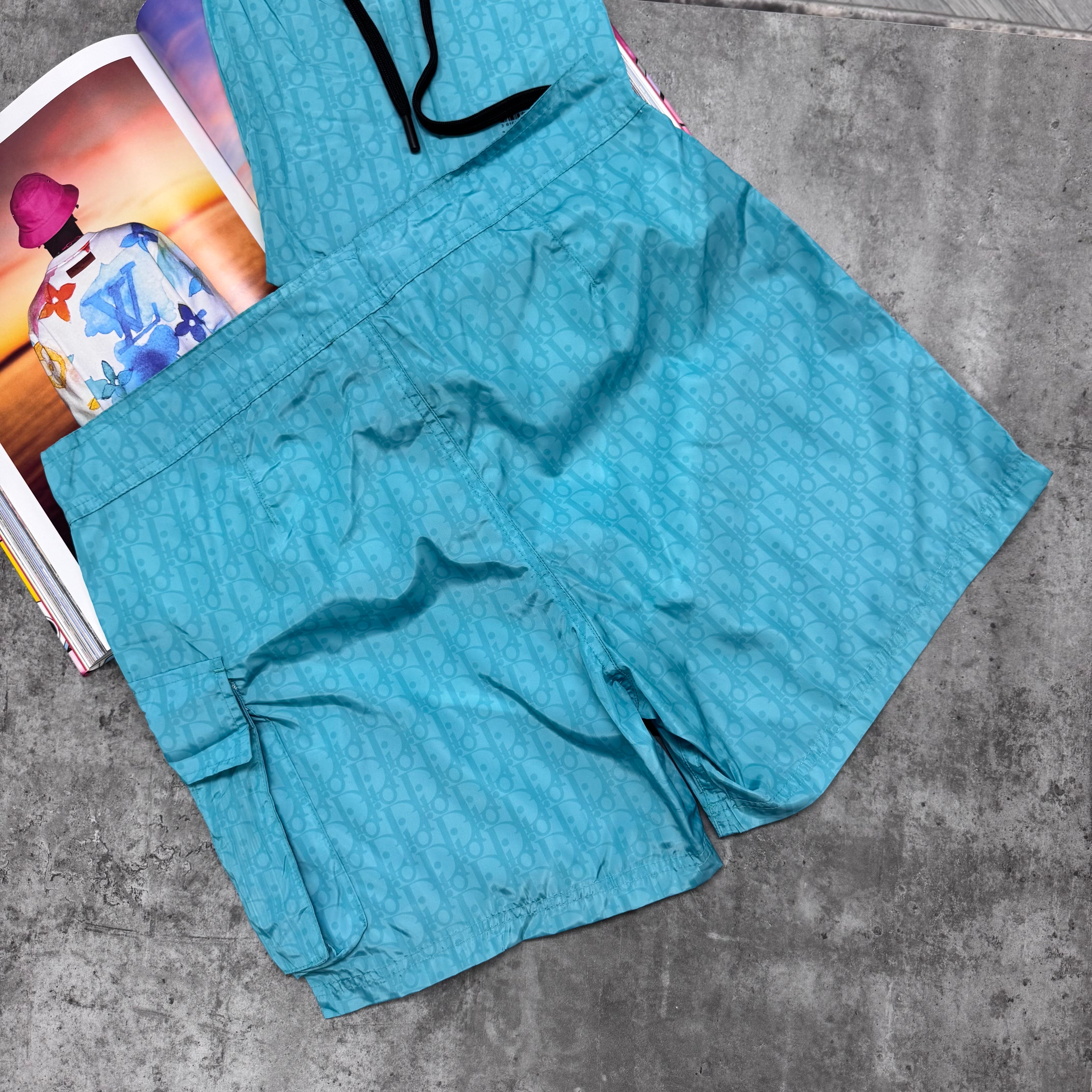CD OBLIQUE SWIM SHORTS - SEA GREEN