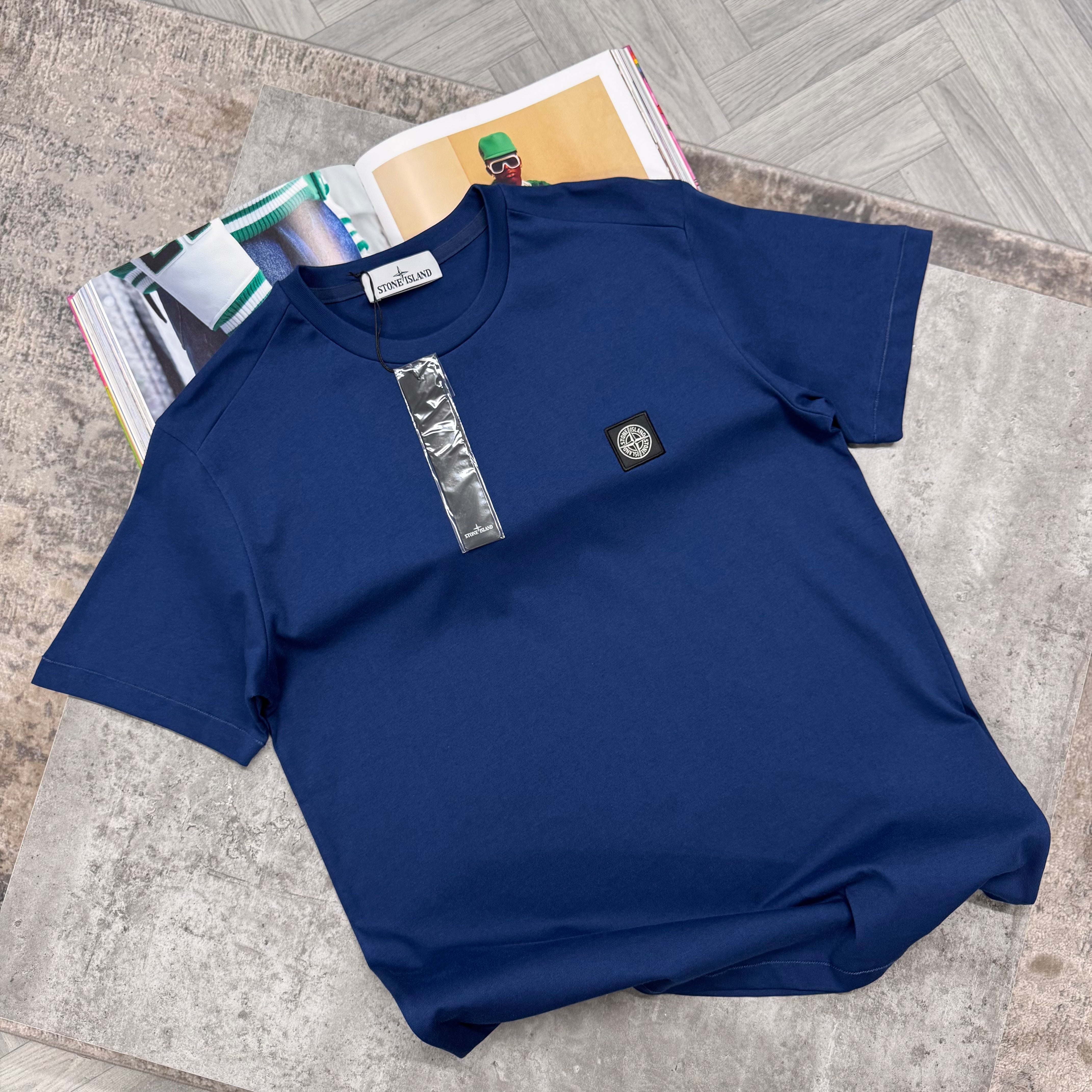SI SQUARE LOGO T SHIRT - INDIGO