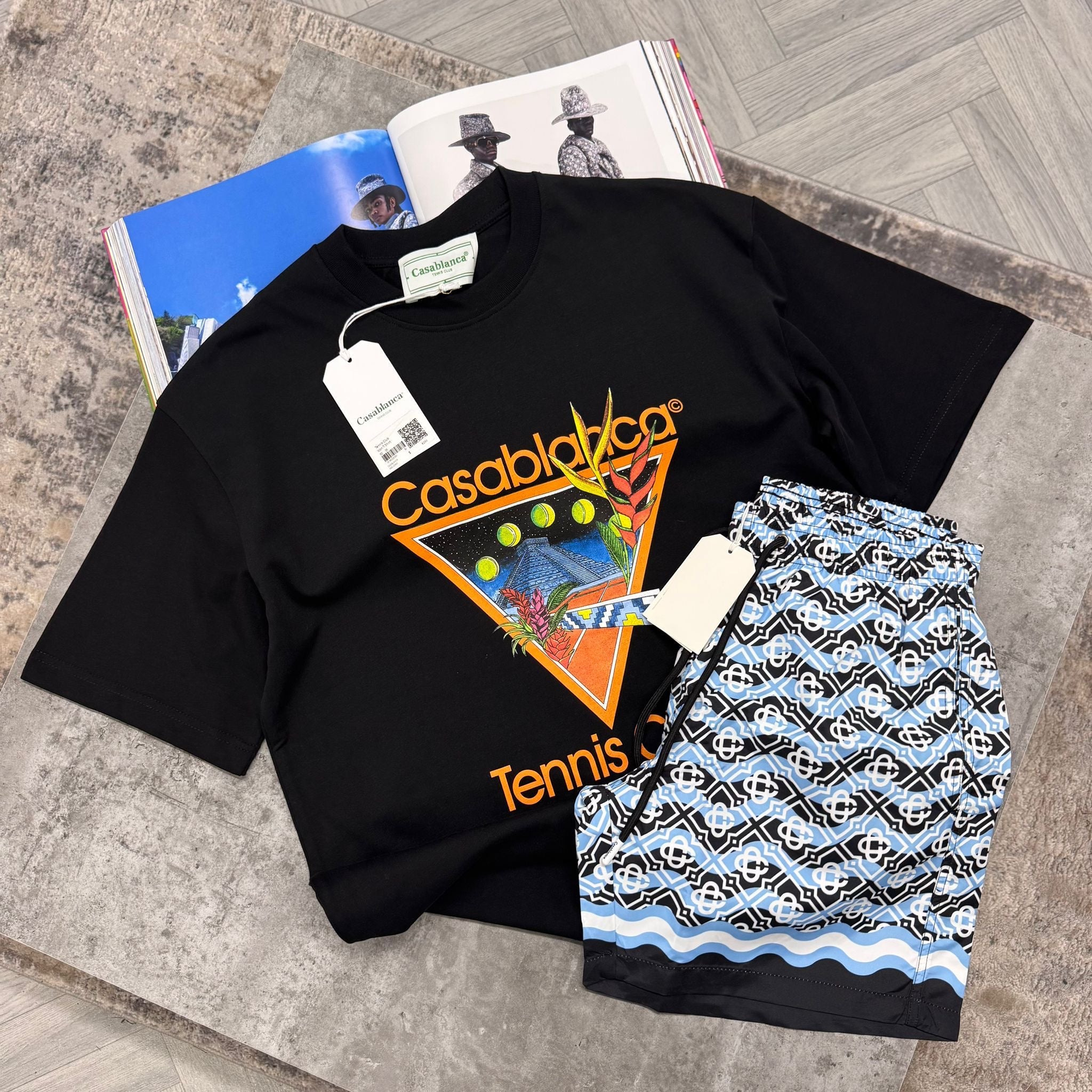 CASA TENNIS CLUB T SHIRT - BLACK