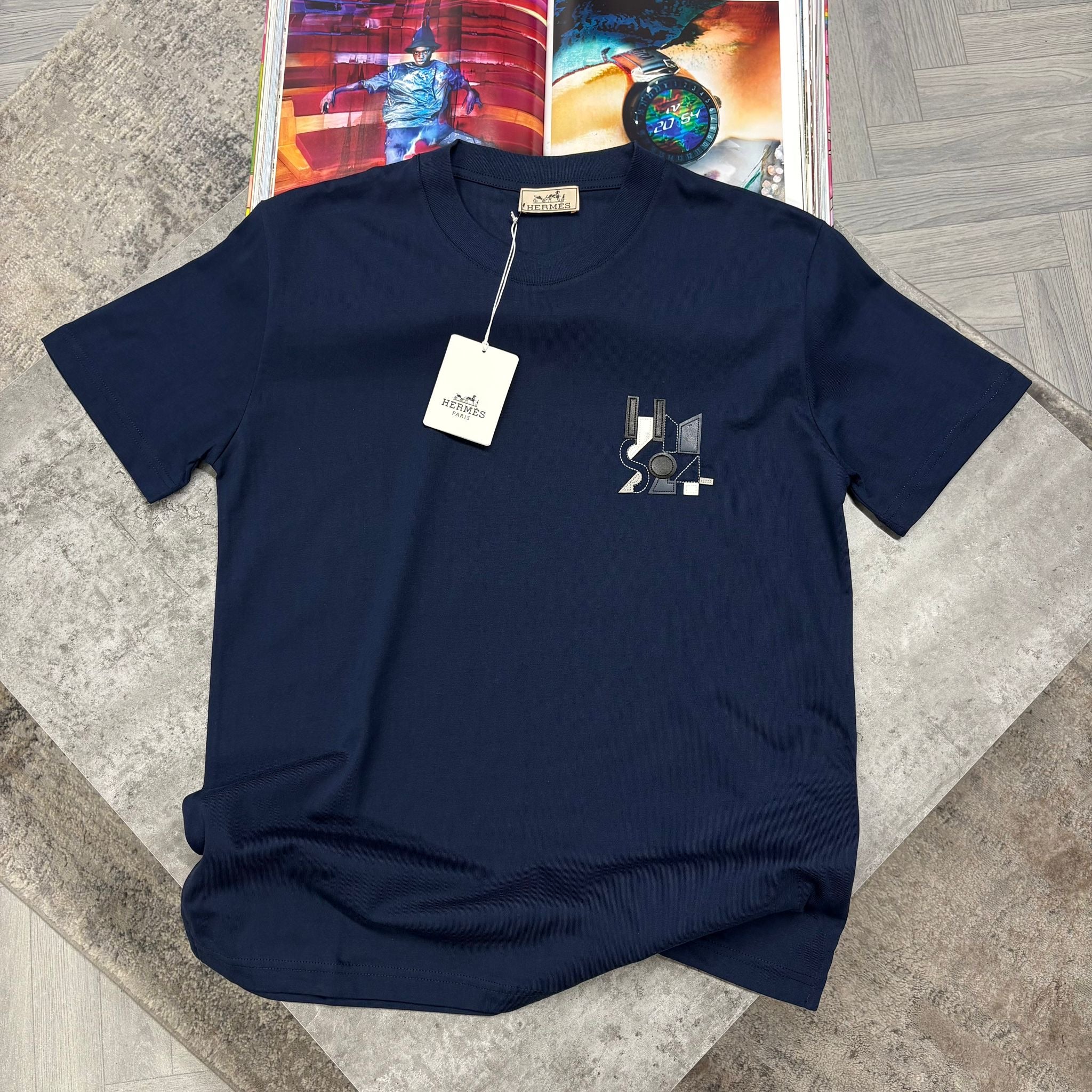 H LOGO T SHIRT - NAVY