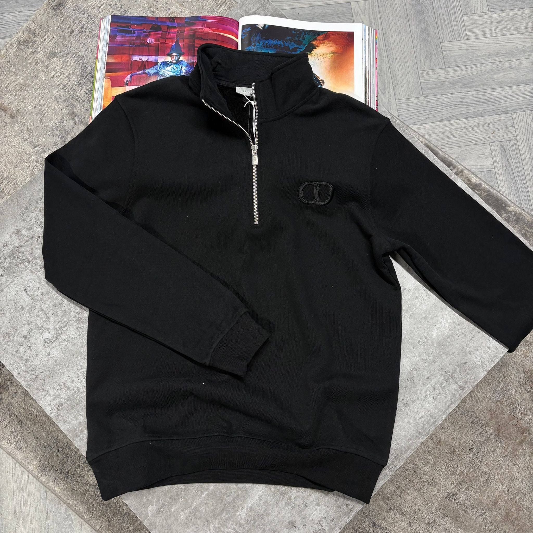 CD HALF ZIP JUMPER - BLACK