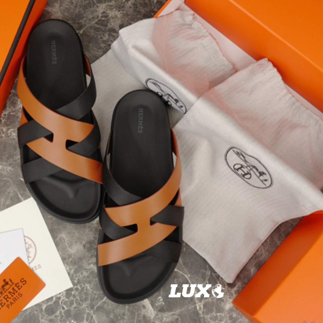 (PRE ORDER) HMES CROSSOVER SLIDES - TAN / BLACK