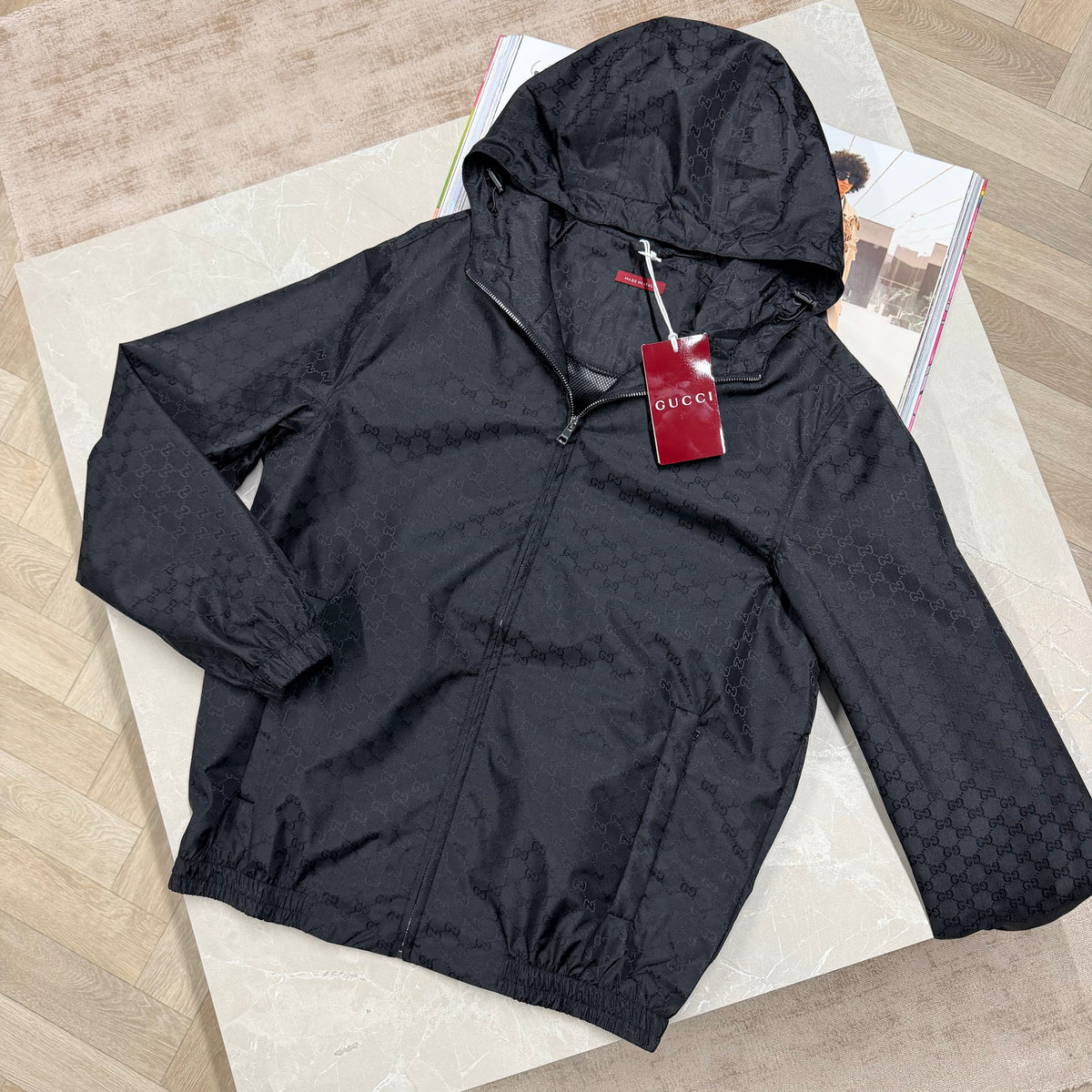 GCI REPEAT LOGO WINDBREAKER - BLACK