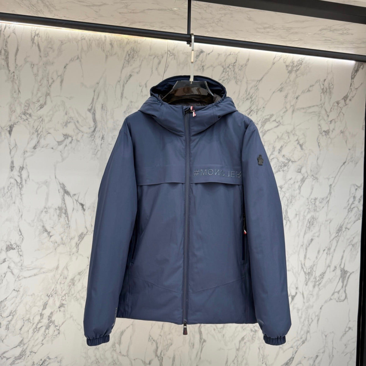 (PRE ORDER) MNCLR HOODED LIGHTWEIGHT GRENOBLE COAT - BLUE