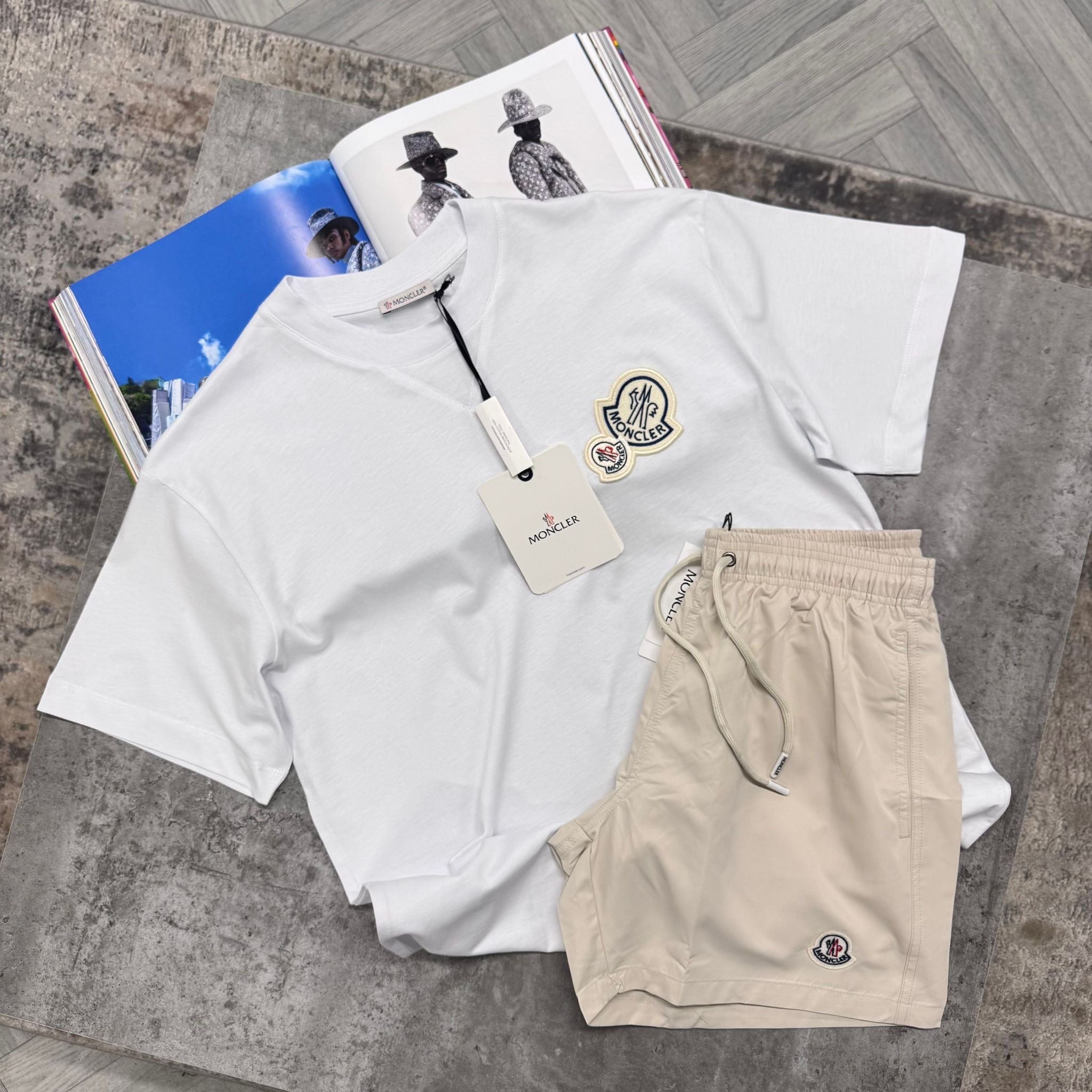 MNCLR DOUBLE BADGE T SHIRT - WHITE