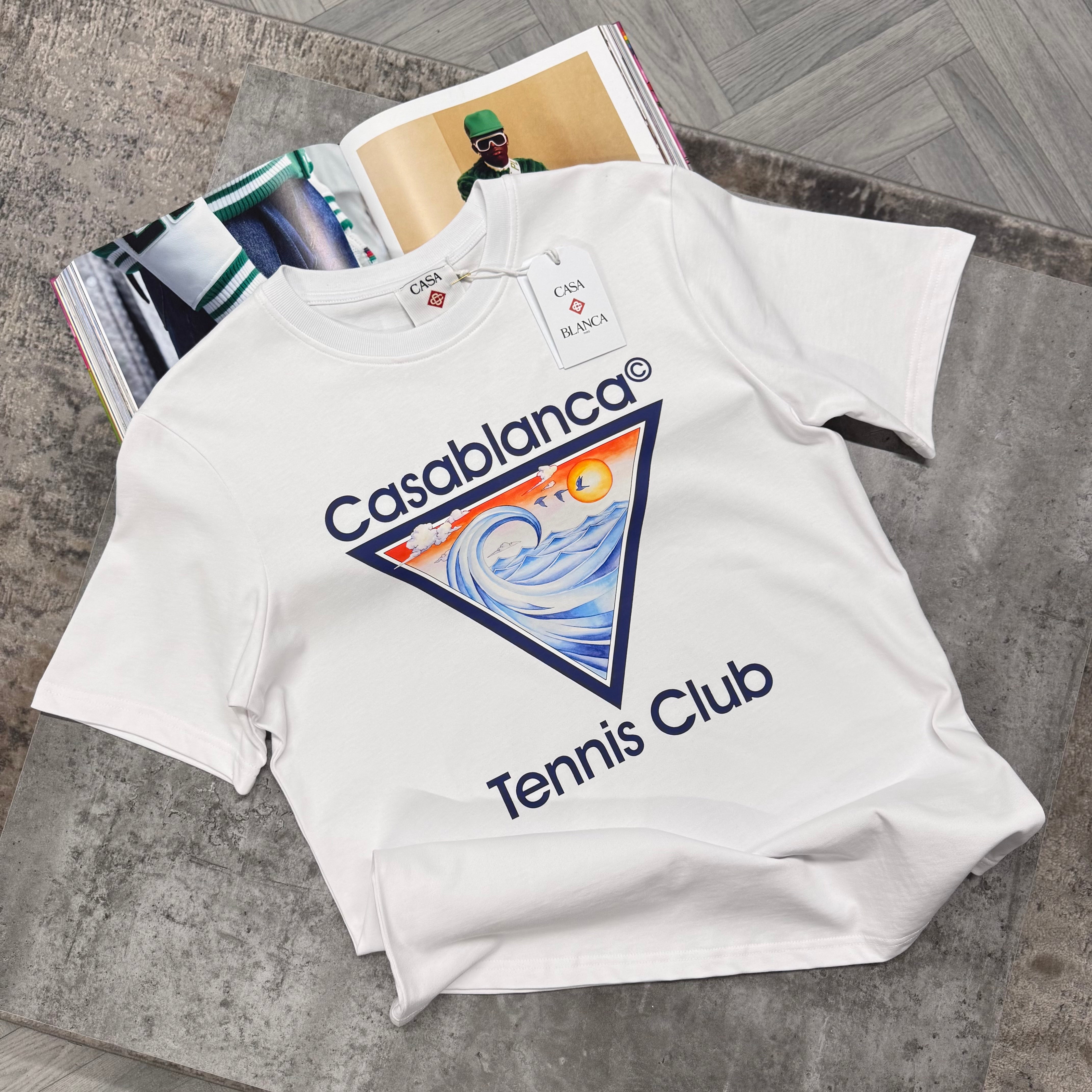 CB WAVE TENNIS CLUB T SHIRT - WHITE