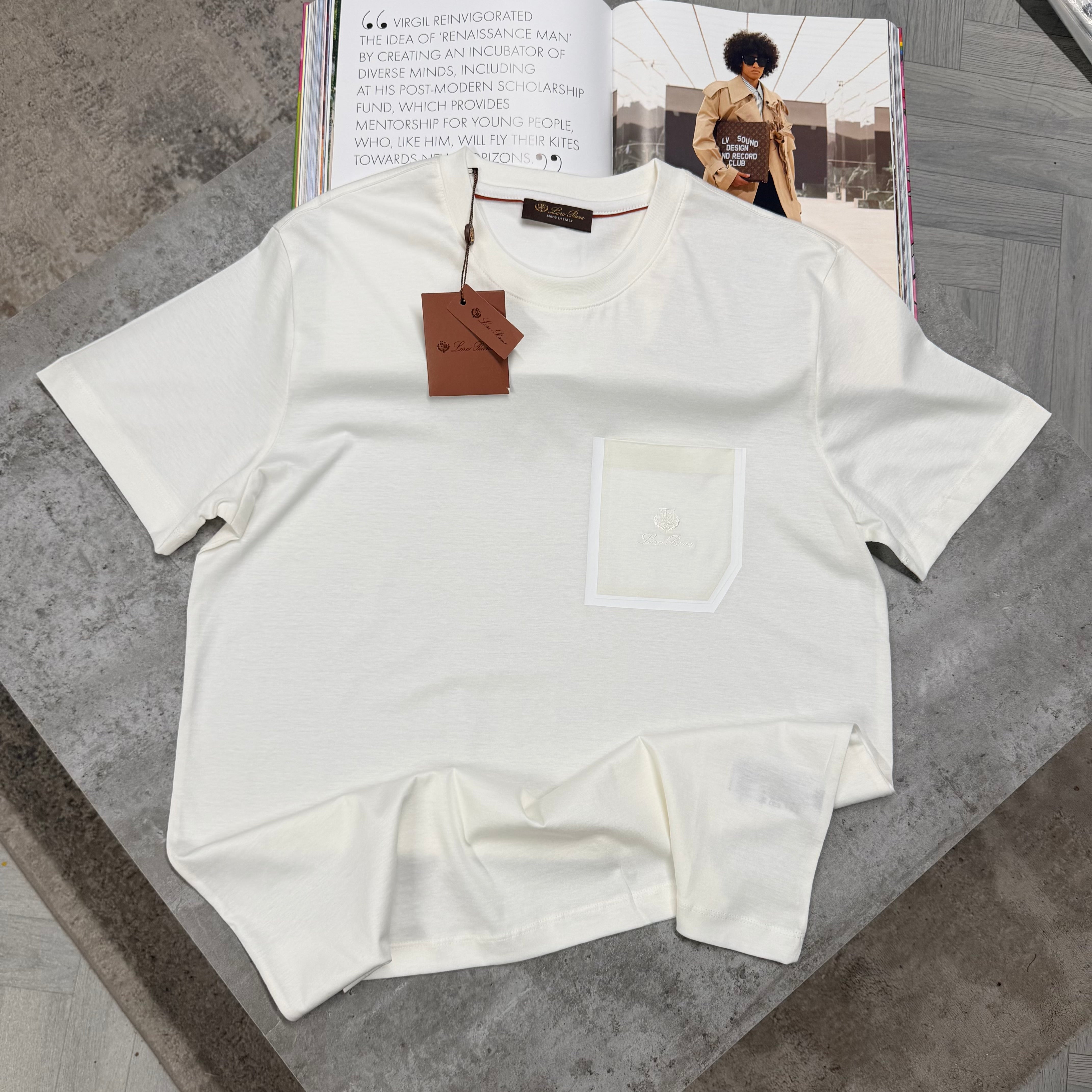 LORO POCKET T SHIRT - WHITE