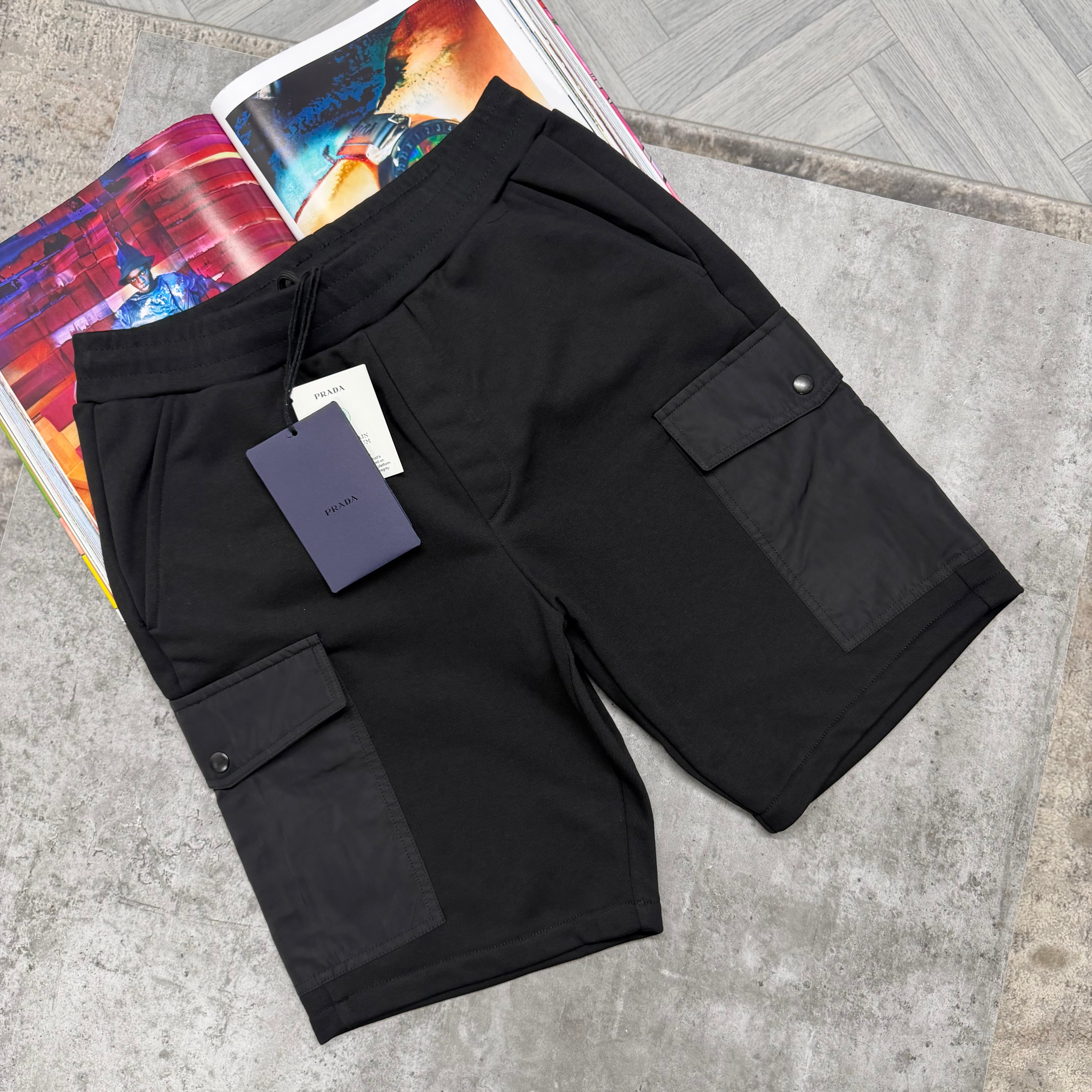 PDA COTTON CARGO SHORTS - BLACK