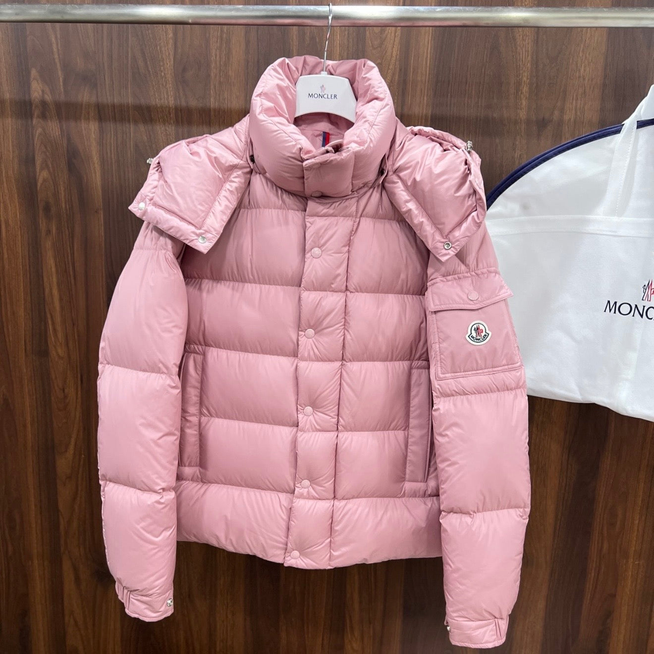 (PRE ORDER) MNCLR ARM POCKET COAT - PINK