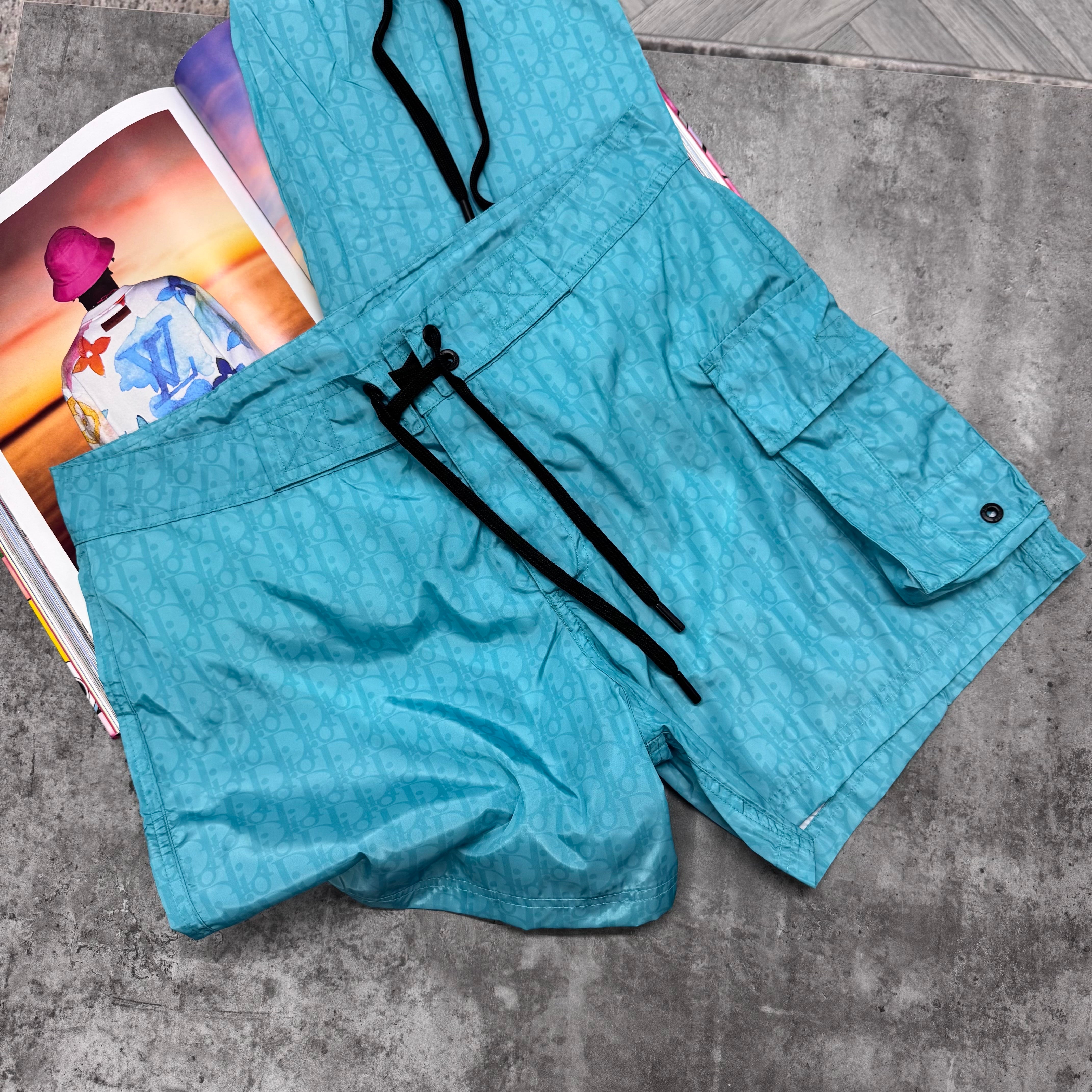 CD OBLIQUE SWIM SHORTS - SEA GREEN