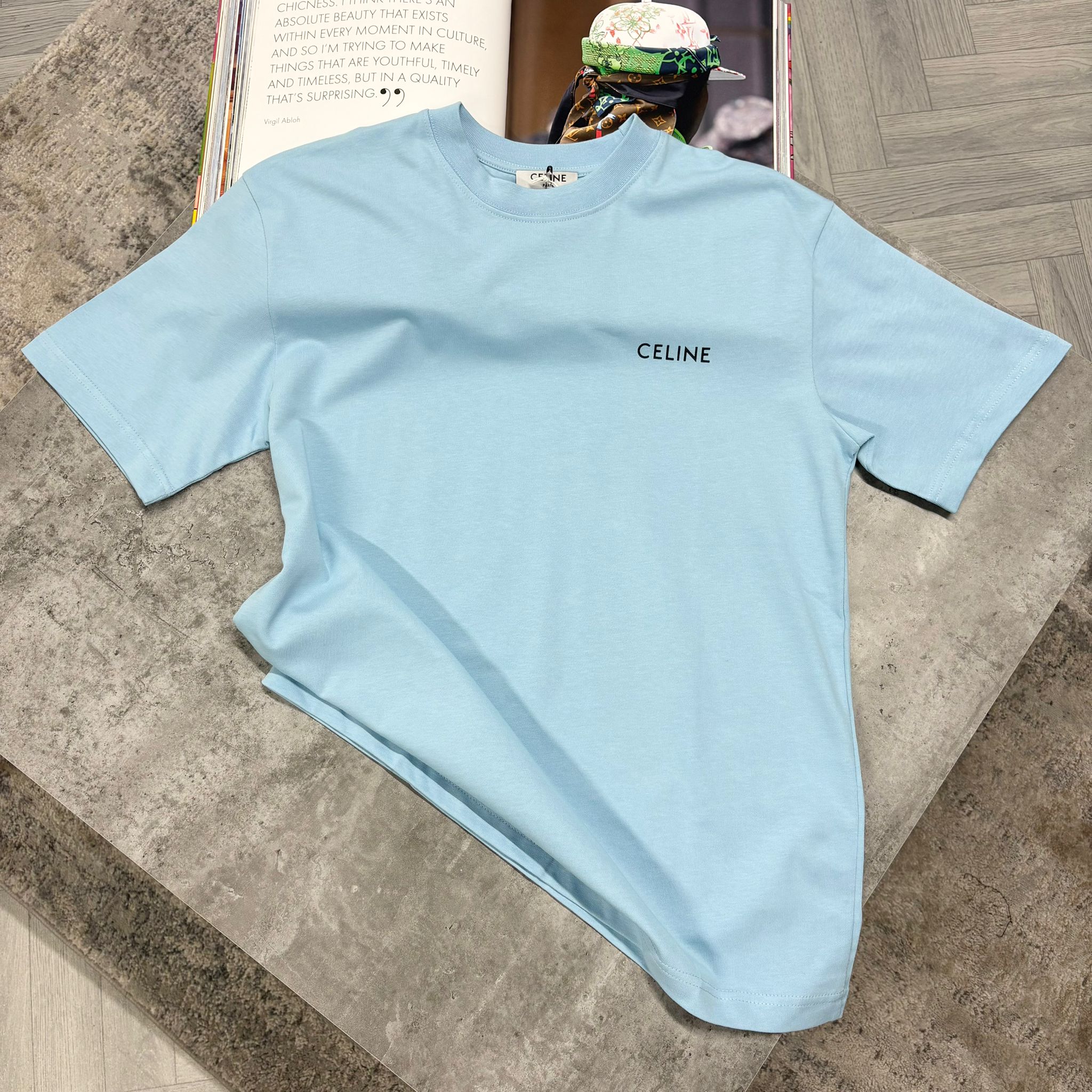 CLNE SMALL LOGO T SHIRT - SKY BLUE