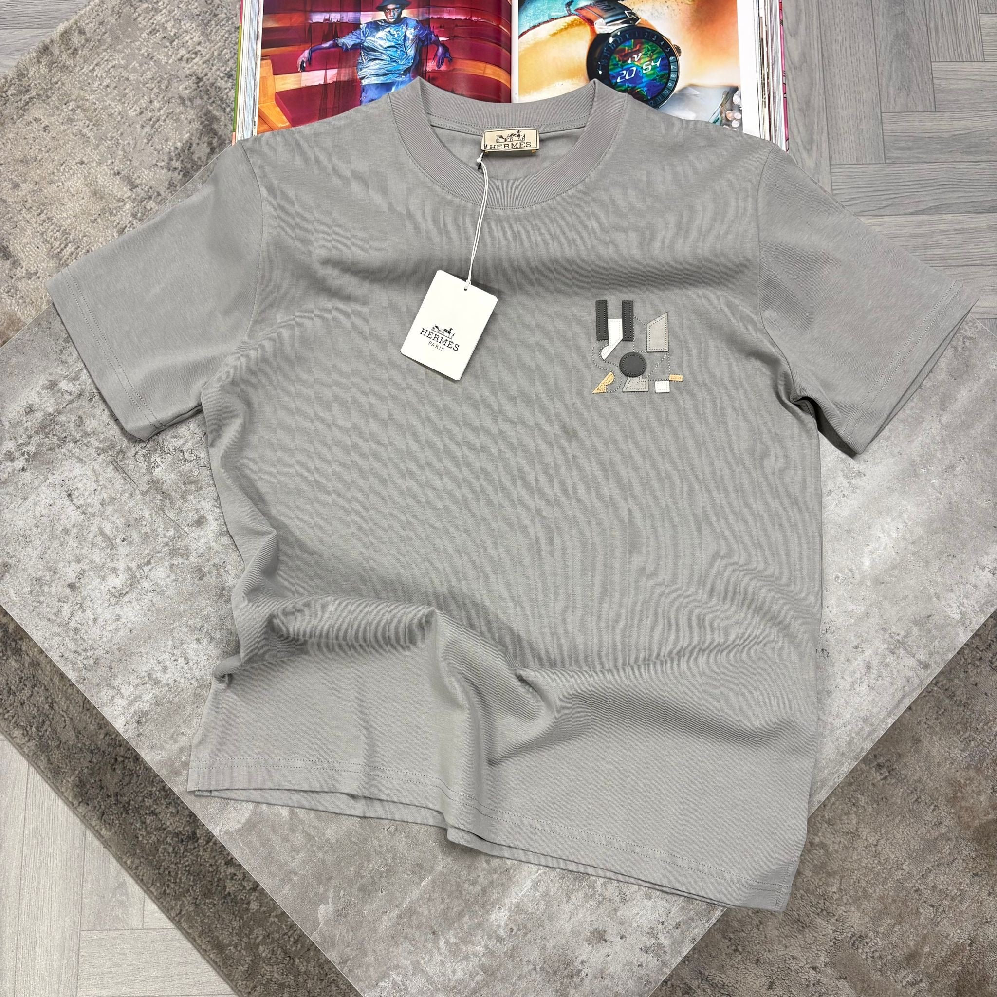 H LOGO T SHIRT - GREY