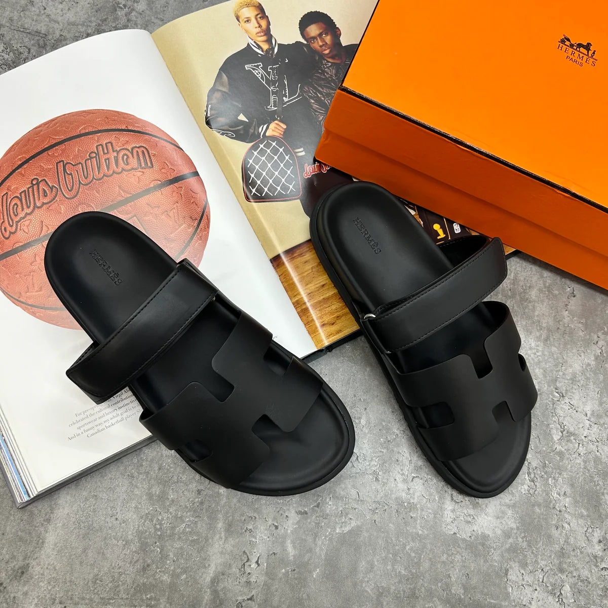Black hermes slides online