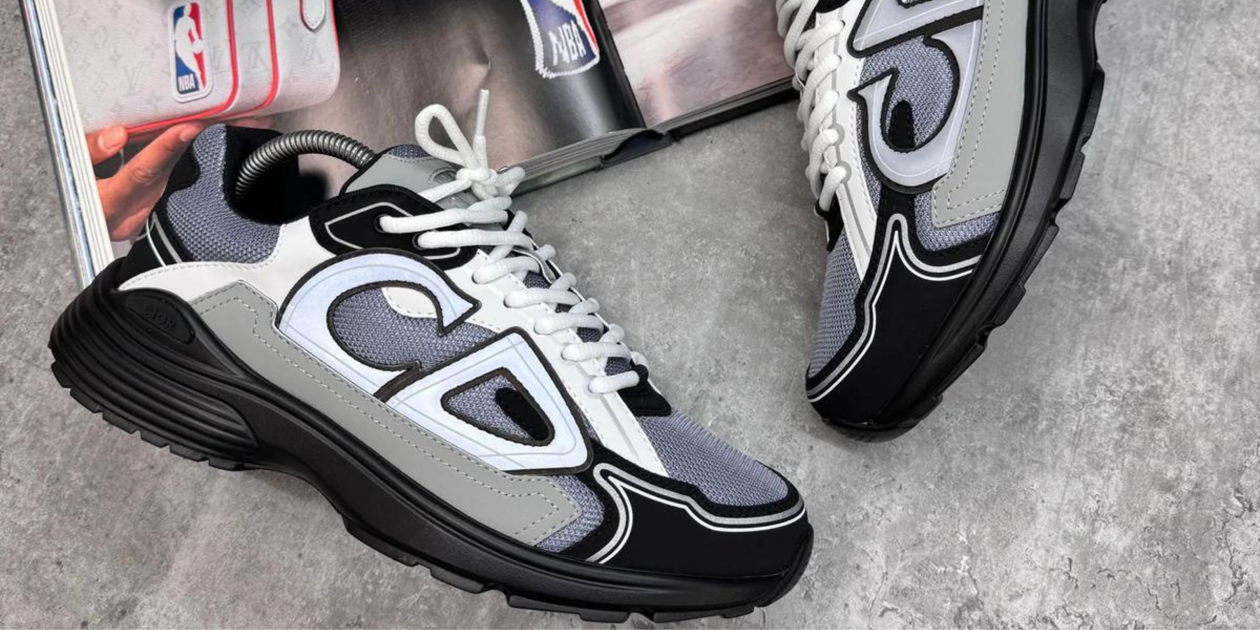 PRE ORDER DIOR B30 TRAINERS BLACK WHITE